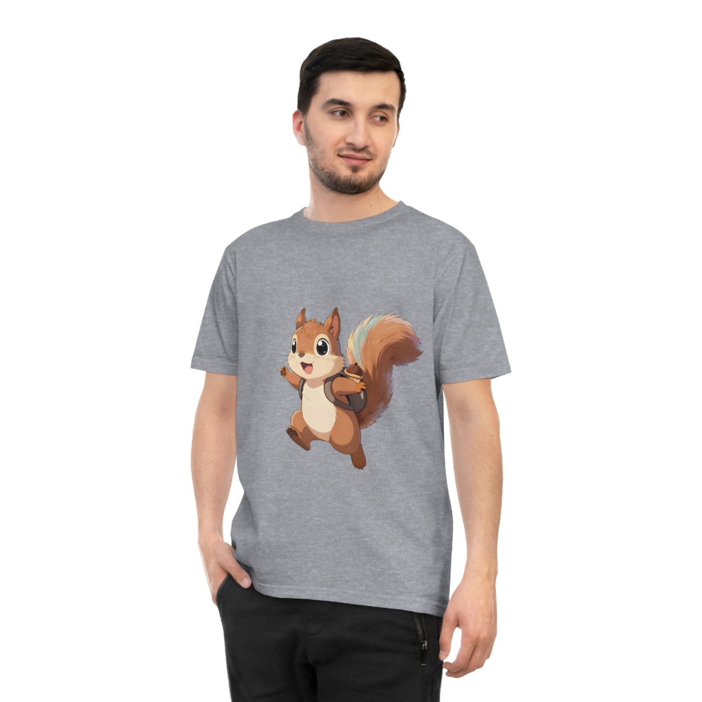 Rainbow Squirrel — Pastel Chibi Anime Acorn Backpack Tee