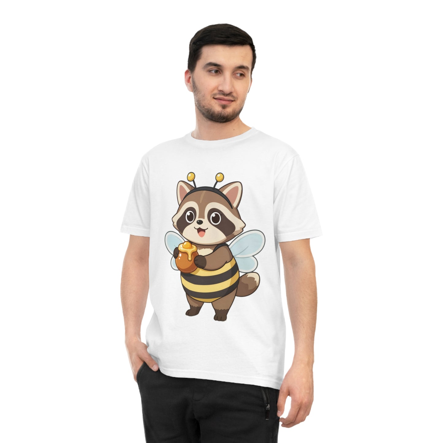 Honey Bee Raccoon — Chibi Anime Bee Kawaii Tee