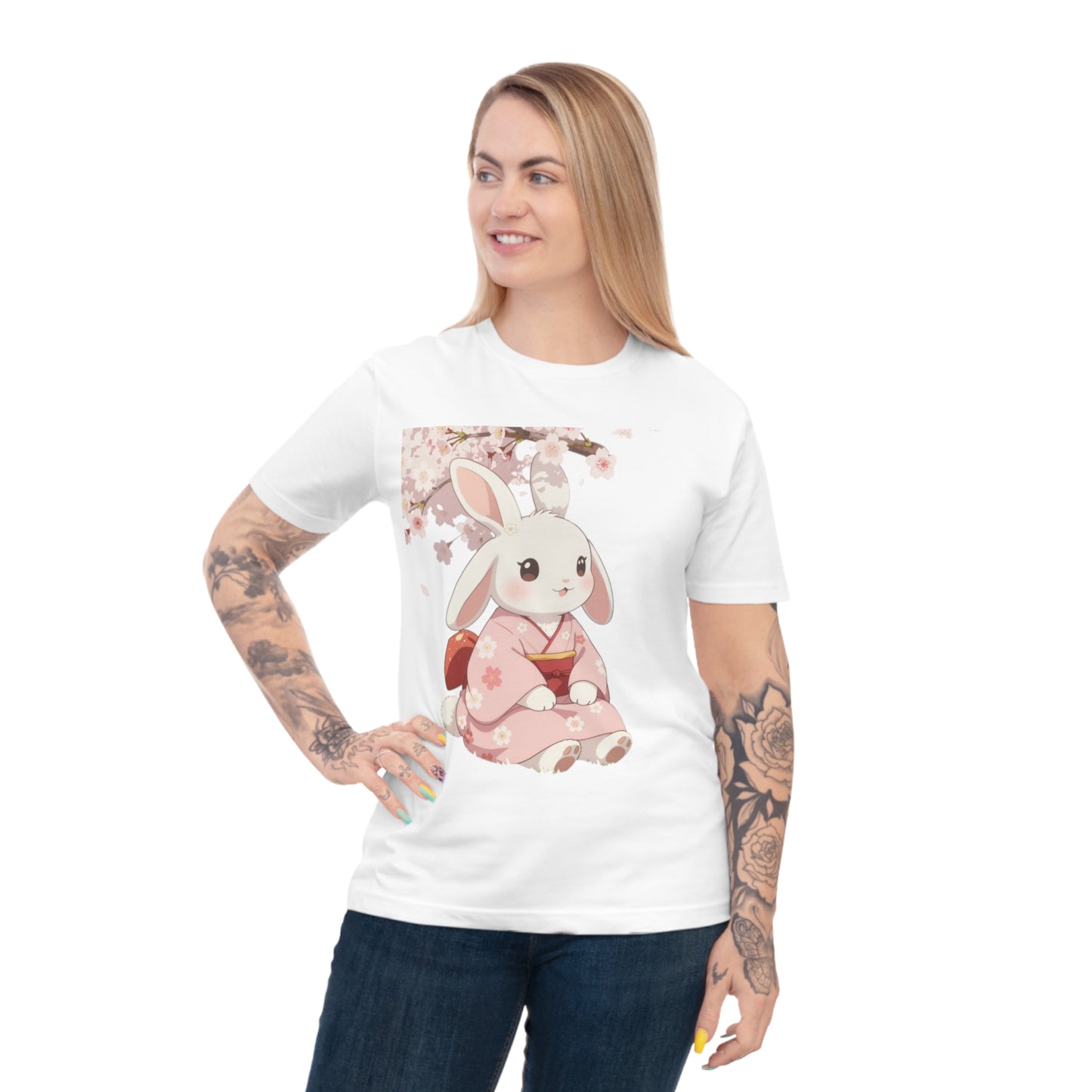 Sakura Bunny — Cherry Blossom Anime Haori Kawaii Tee