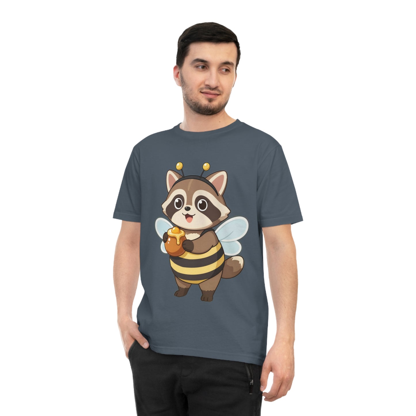 Honey Bee Raccoon — Chibi Anime Bee Kawaii Tee
