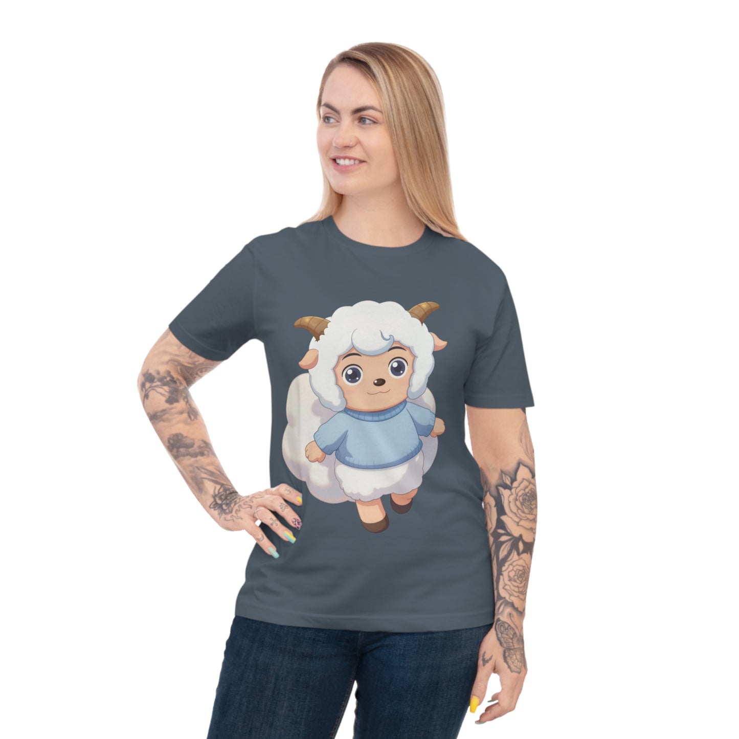 Fluffy Sheep Girl — Dreamy Anime Kawaii Sheep Character Tee