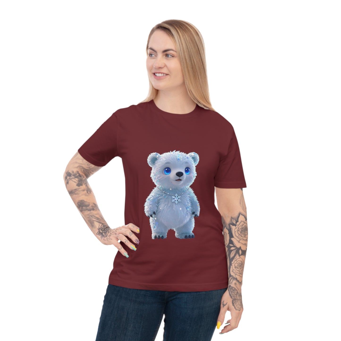 Crystal Arctic Bear — Aurora Night Kawaii Tee