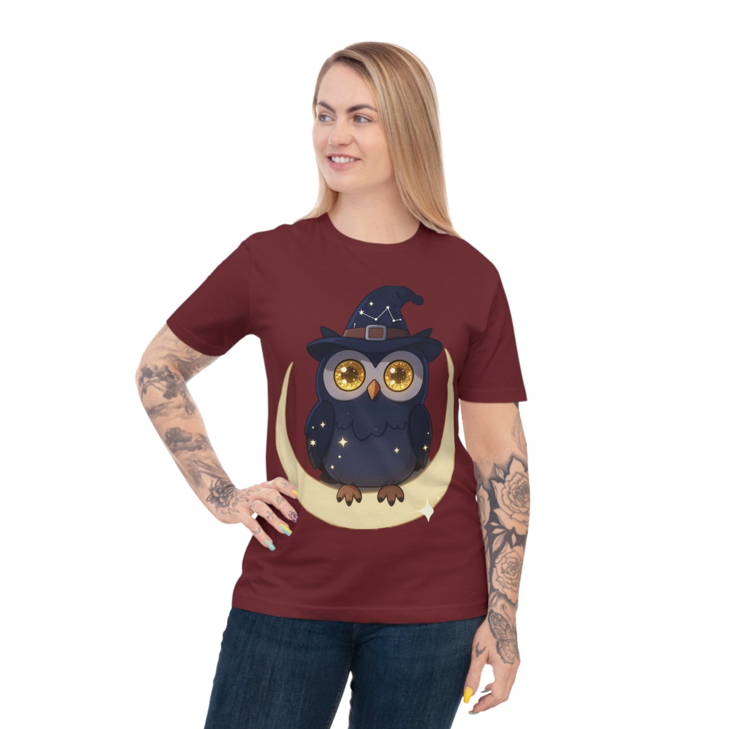 Cosmic Wizard Owl — Magical Starry Night Tee