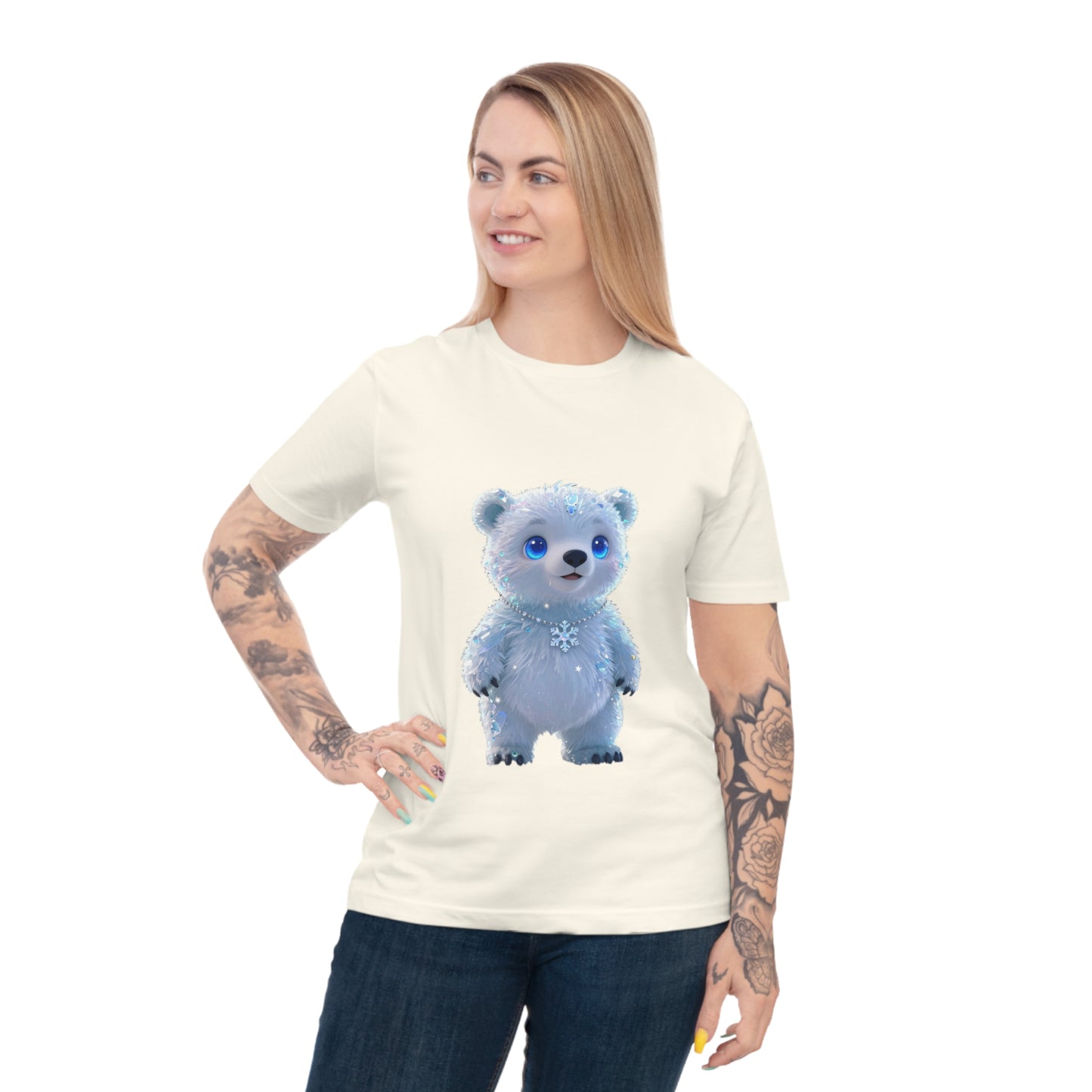 Crystal Arctic Bear — Aurora Night Kawaii Tee