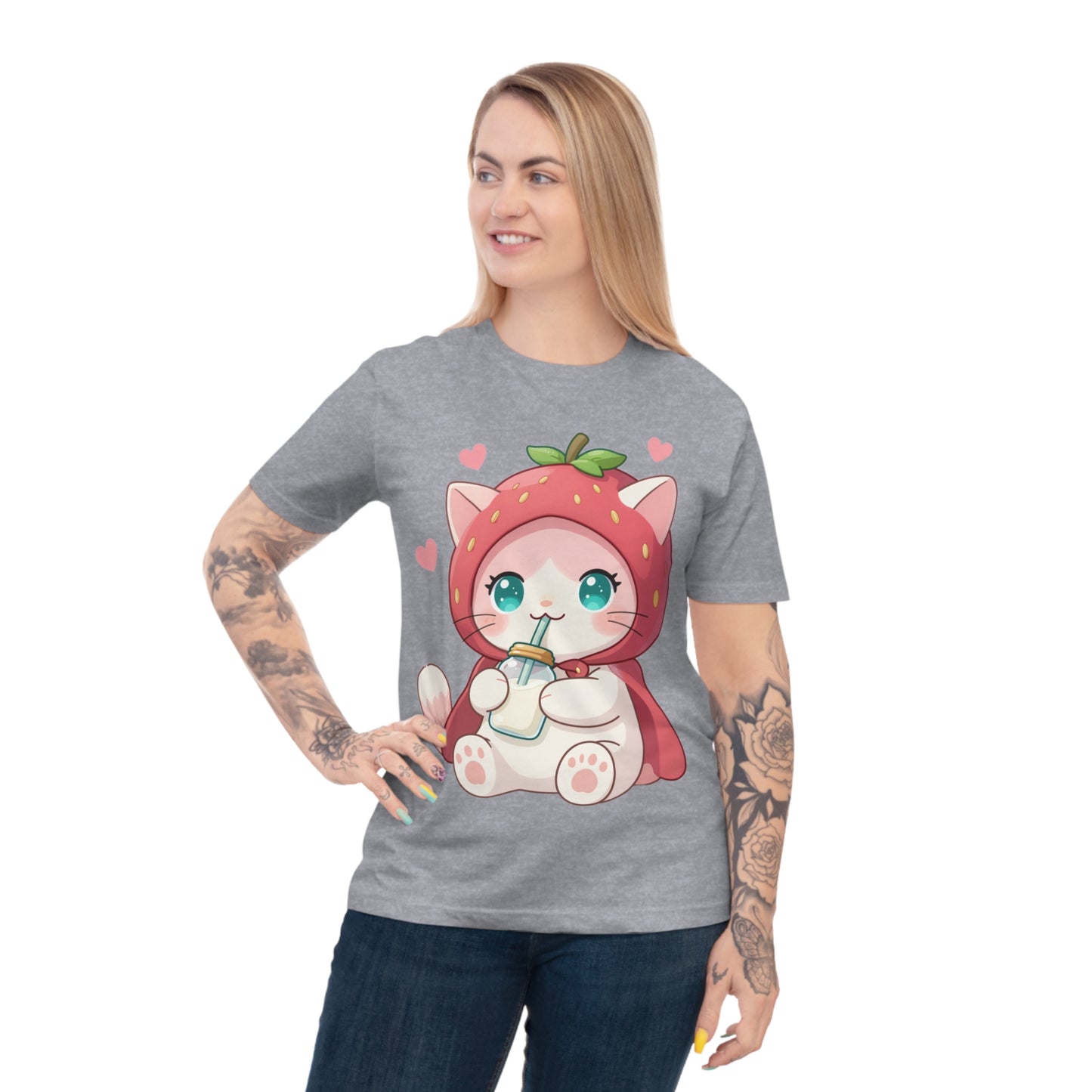 Chibi Strawberry Kitten — Cute Anime Cat Lover Tee