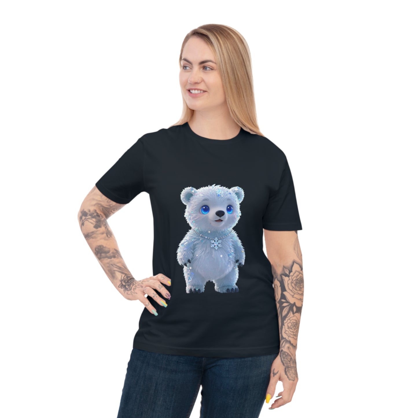 Crystal Arctic Bear — Aurora Night Kawaii Tee