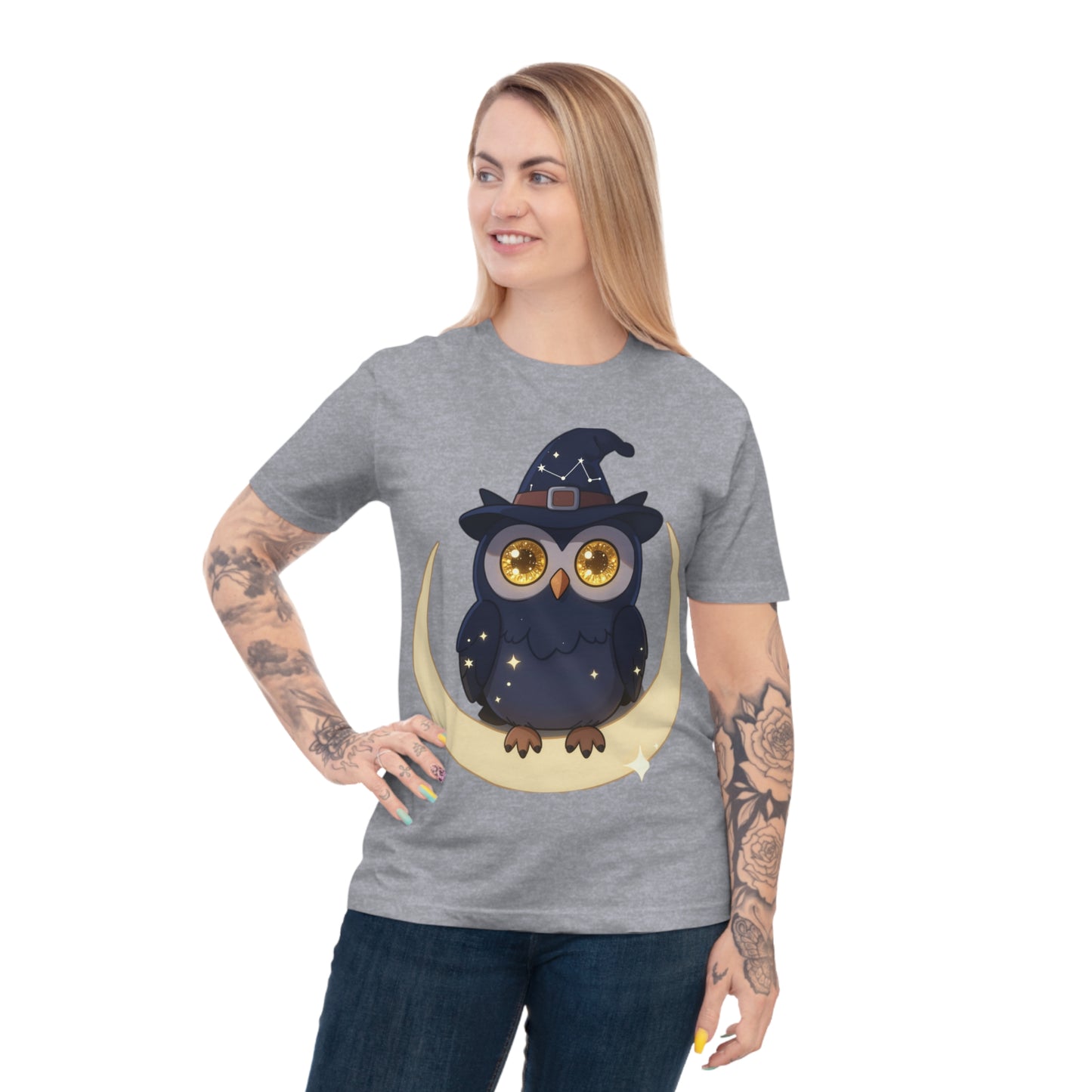 Cosmic Wizard Owl — Magical Starry Night Tee