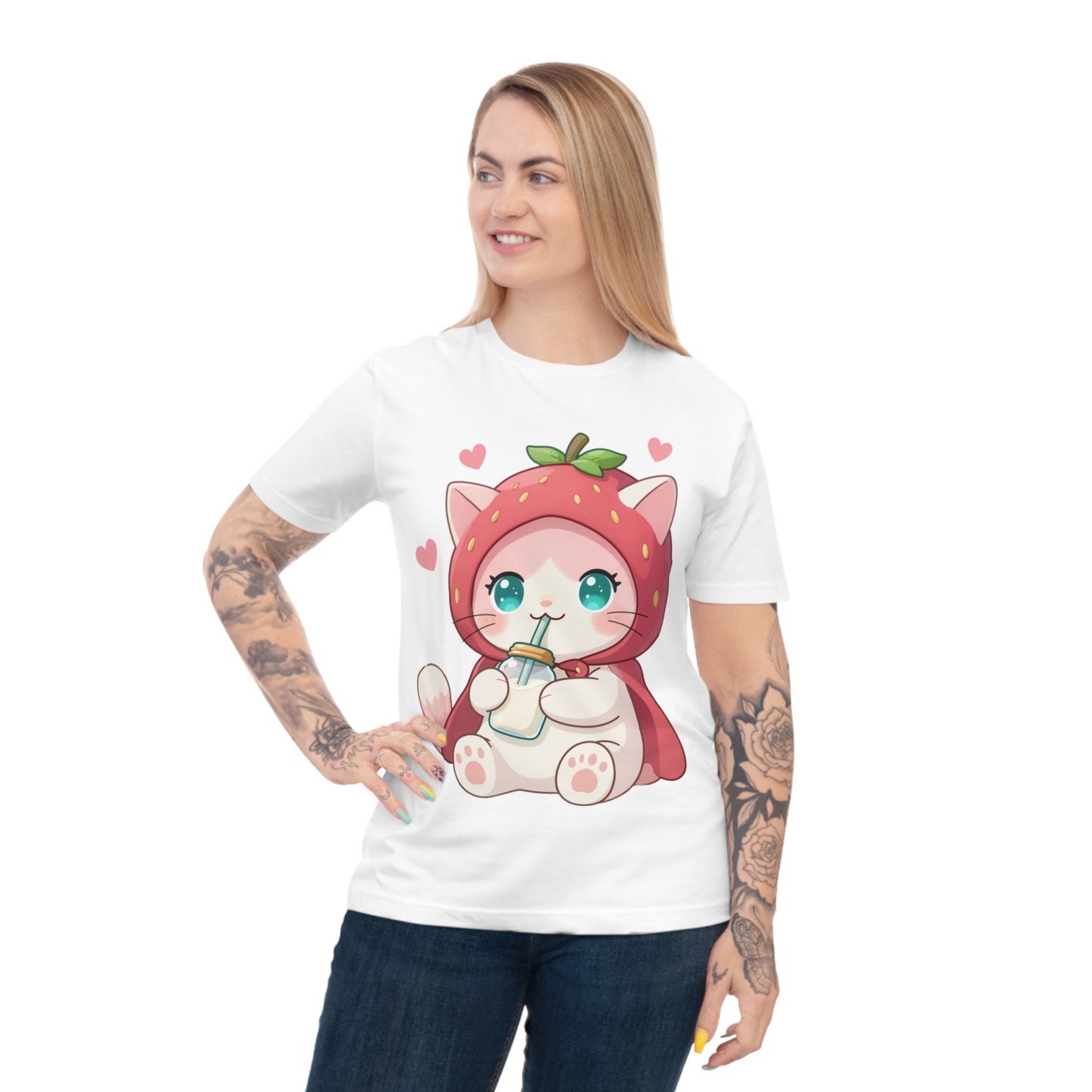 Chibi Strawberry Kitten — Cute Anime Cat Lover Tee