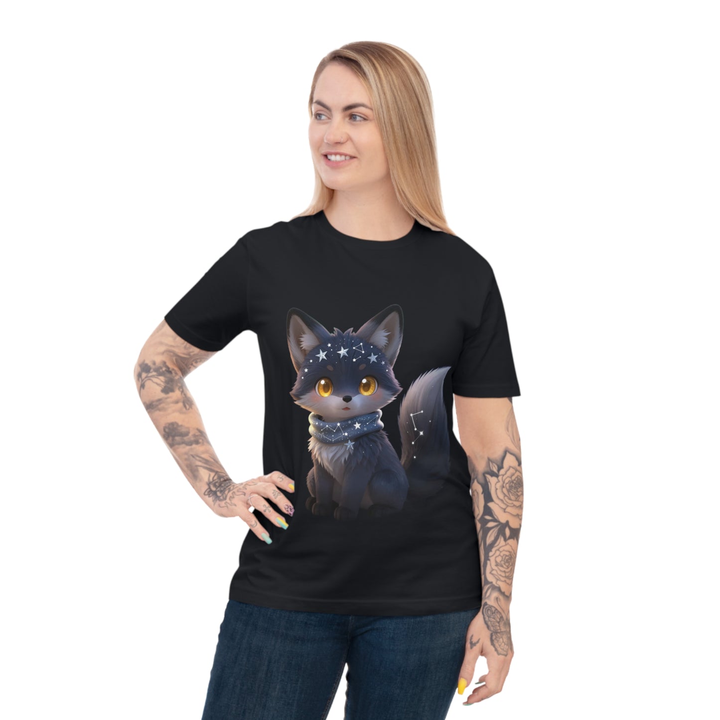 Starry Night Fox — Magical Constellation Kawaii Tee