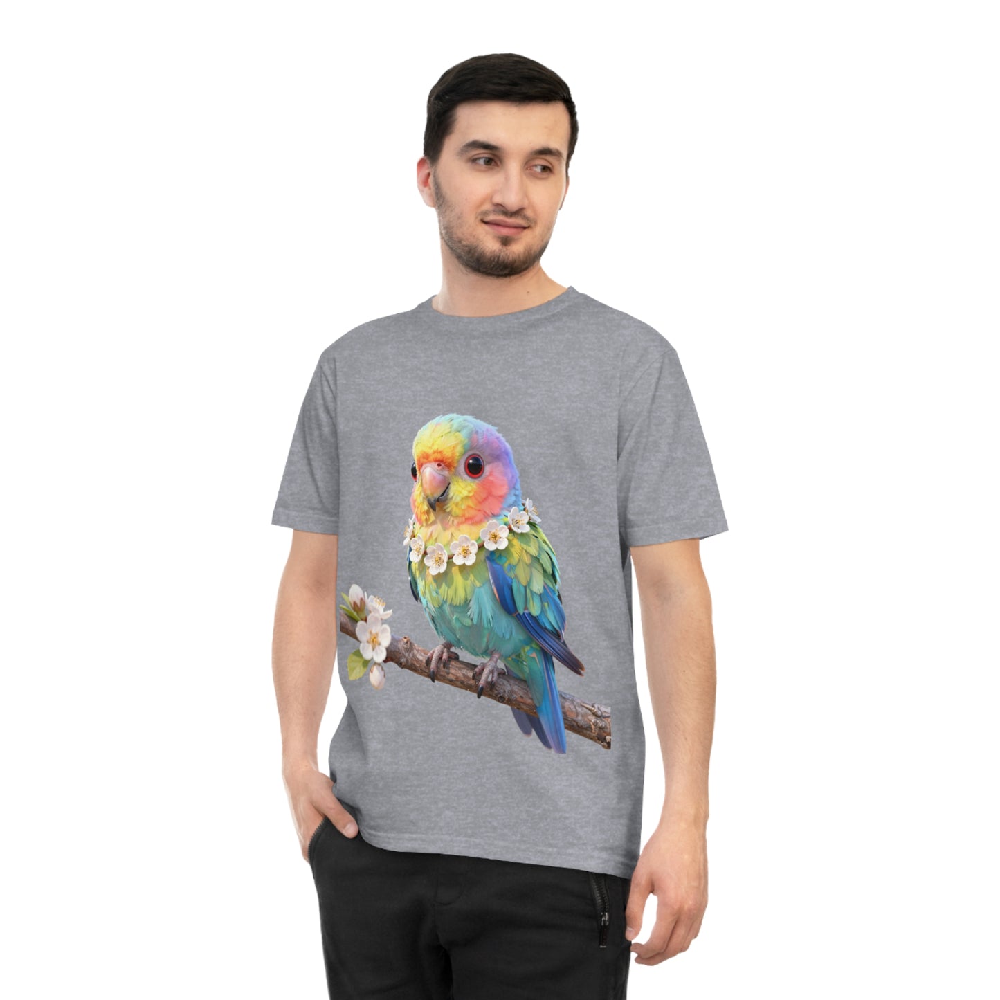 Rainbow Parrot — Tropical Bloom Kawaii Tee