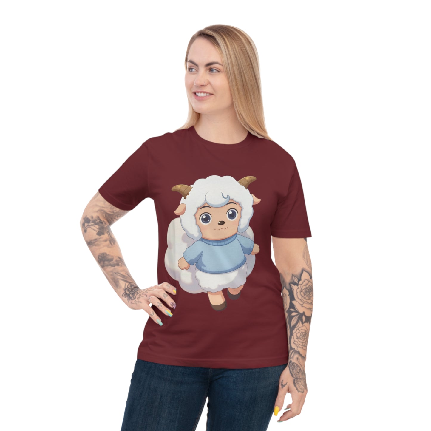 Fluffy Sheep Girl — Dreamy Anime Kawaii Sheep Character Tee