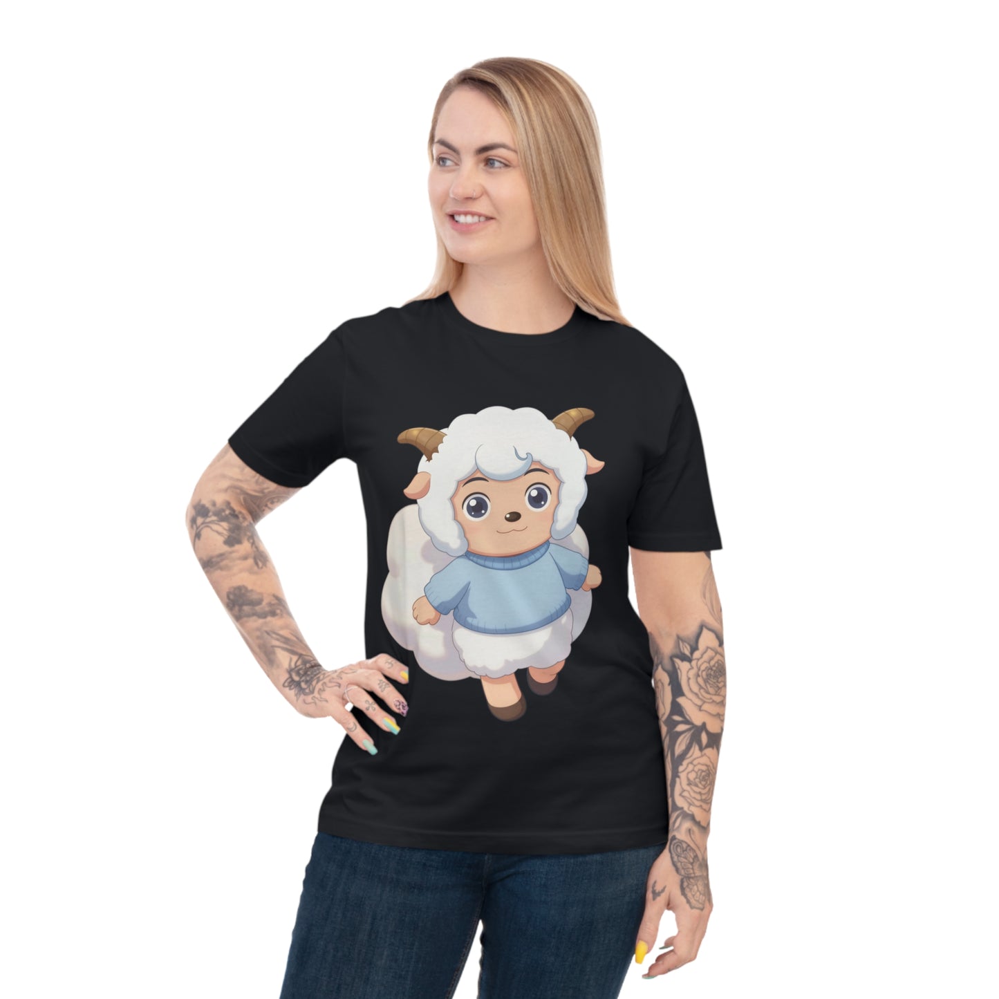 Fluffy Sheep Girl — Dreamy Anime Kawaii Sheep Character Tee