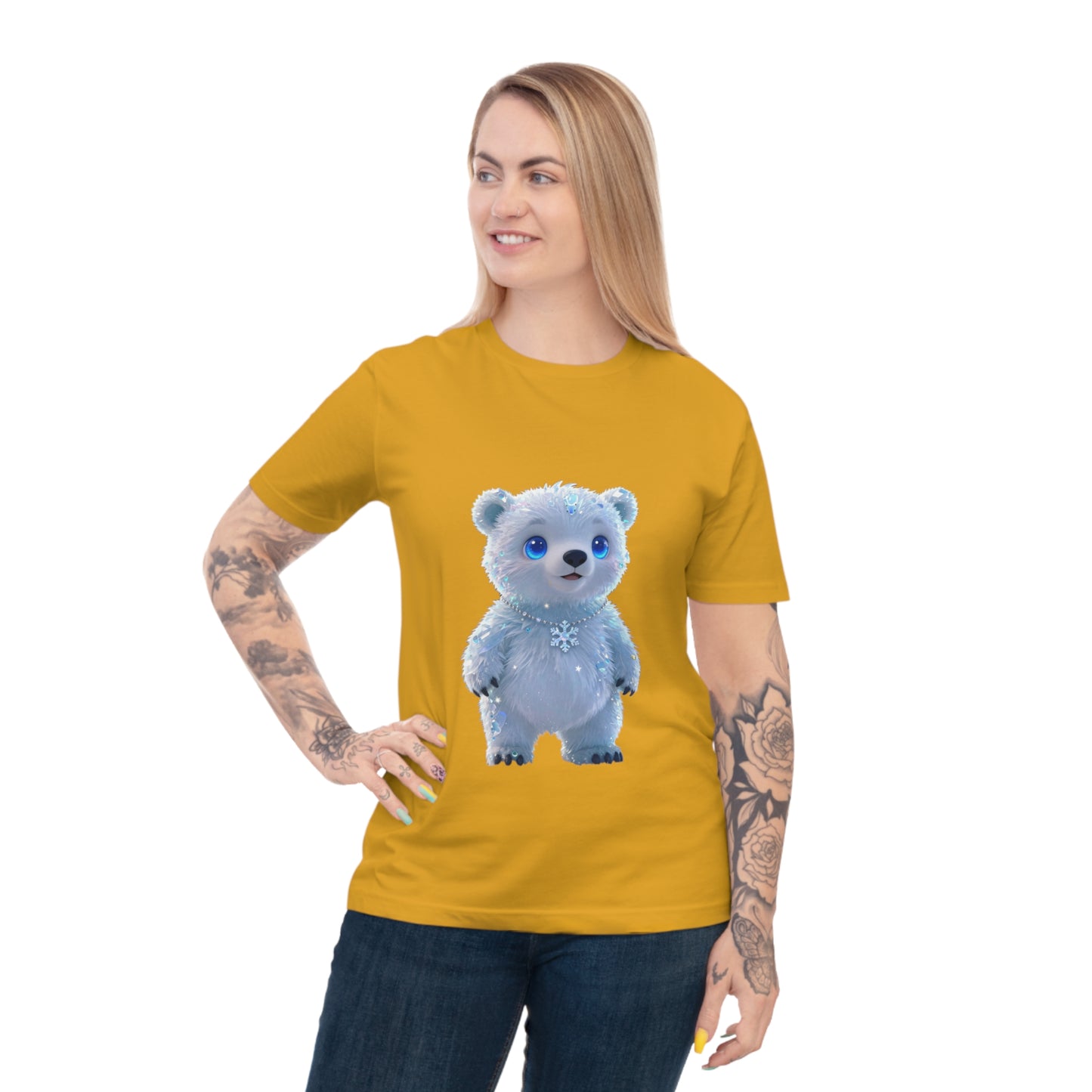 Crystal Arctic Bear — Aurora Night Kawaii Tee