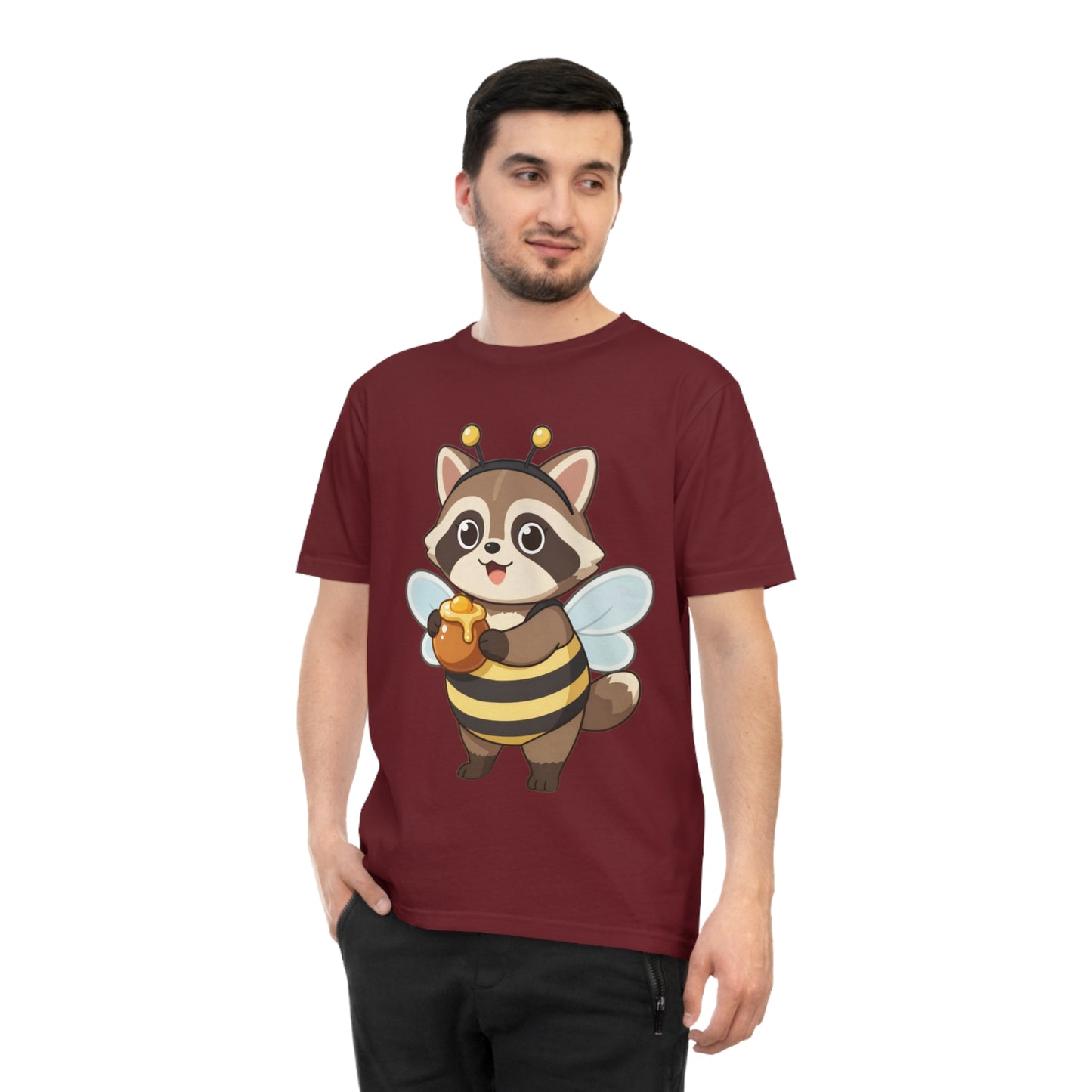 Honey Bee Raccoon — Chibi Anime Bee Kawaii Tee