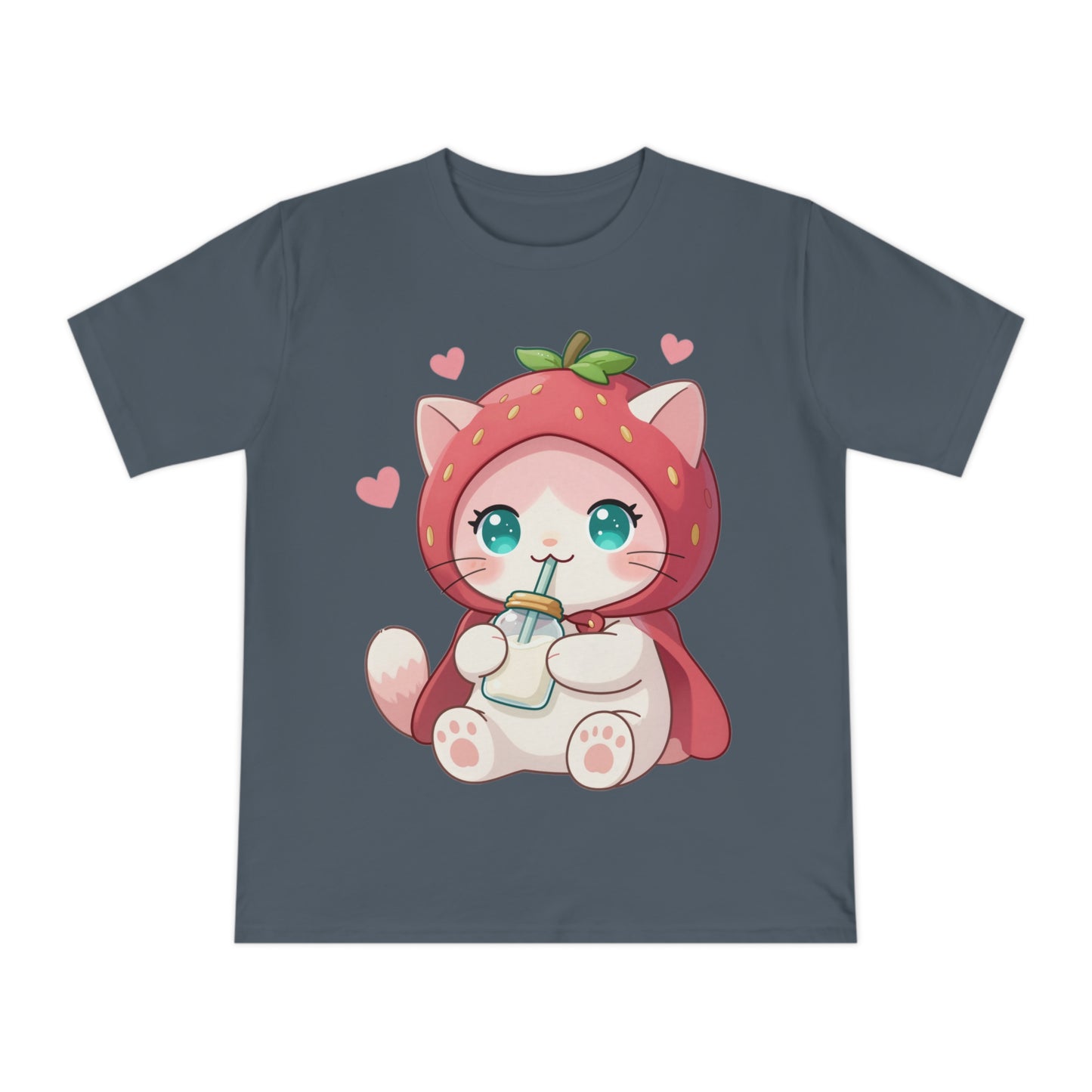 Chibi Strawberry Kitten — Cute Anime Cat Lover Tee