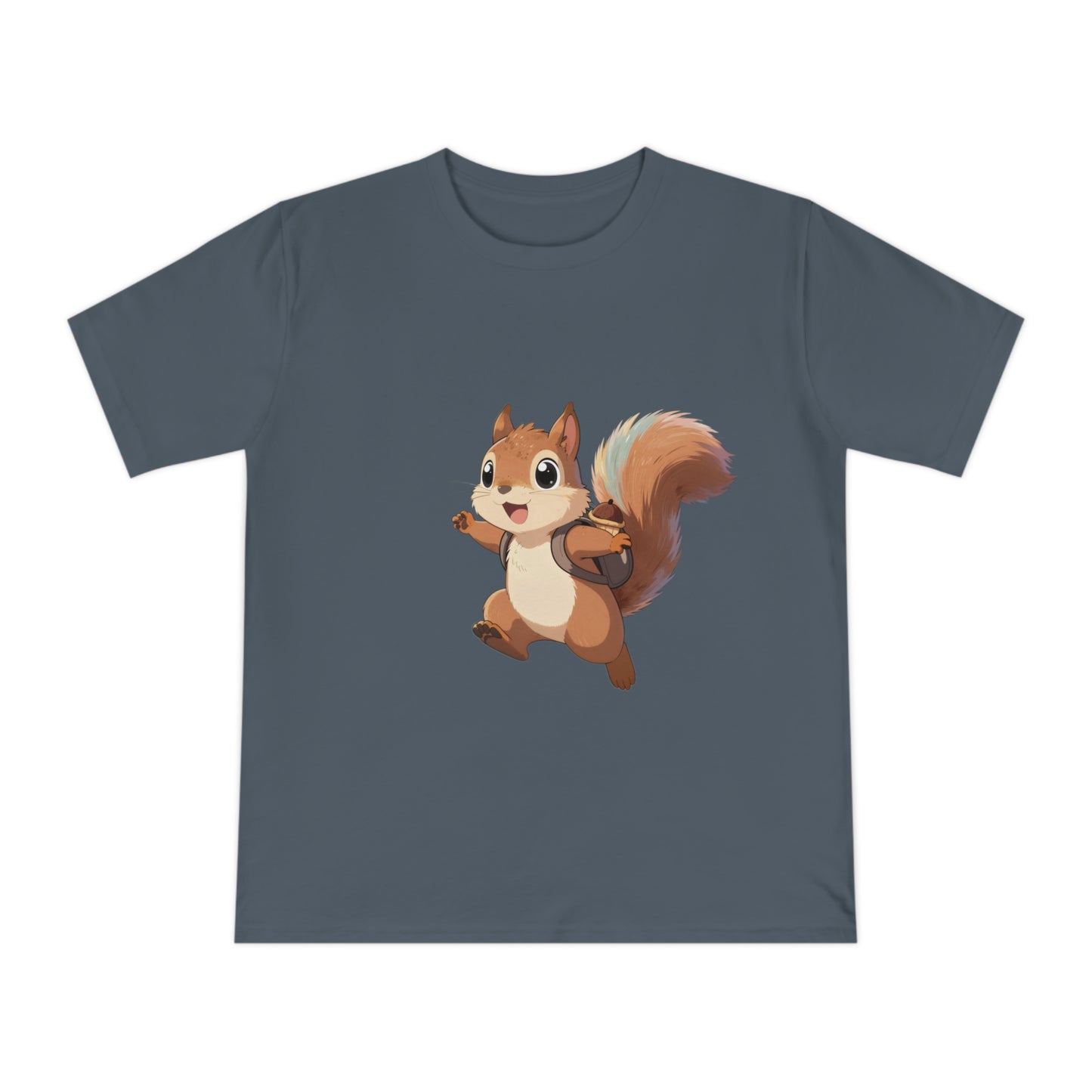 Rainbow Squirrel — Pastel Chibi Anime Acorn Backpack Tee
