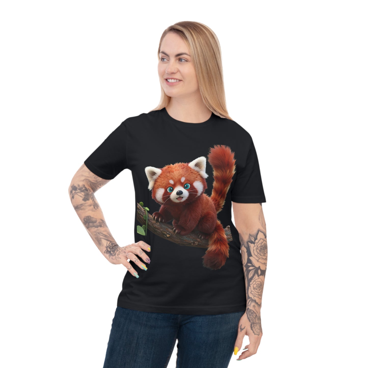 Playful Red Panda — Forest Vine Kawaii Tee