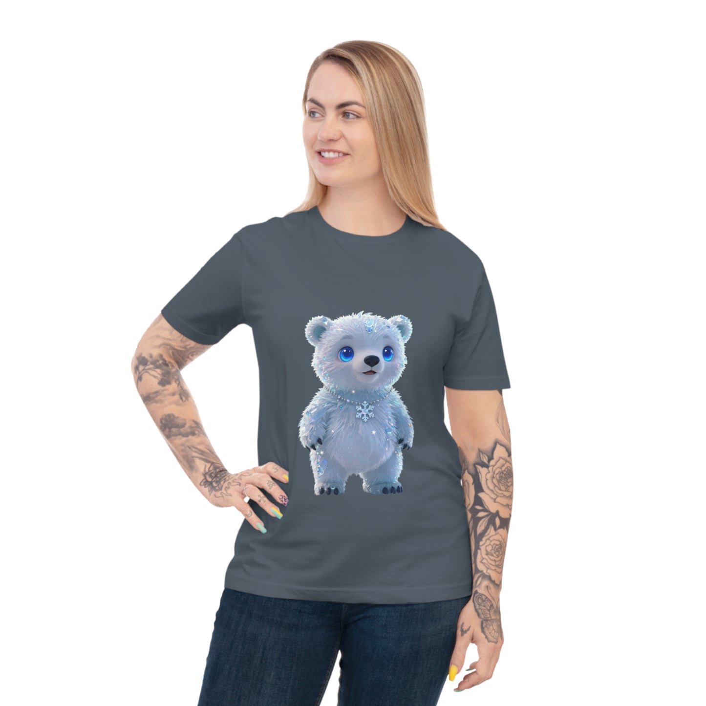 Crystal Arctic Bear — Aurora Night Kawaii Tee