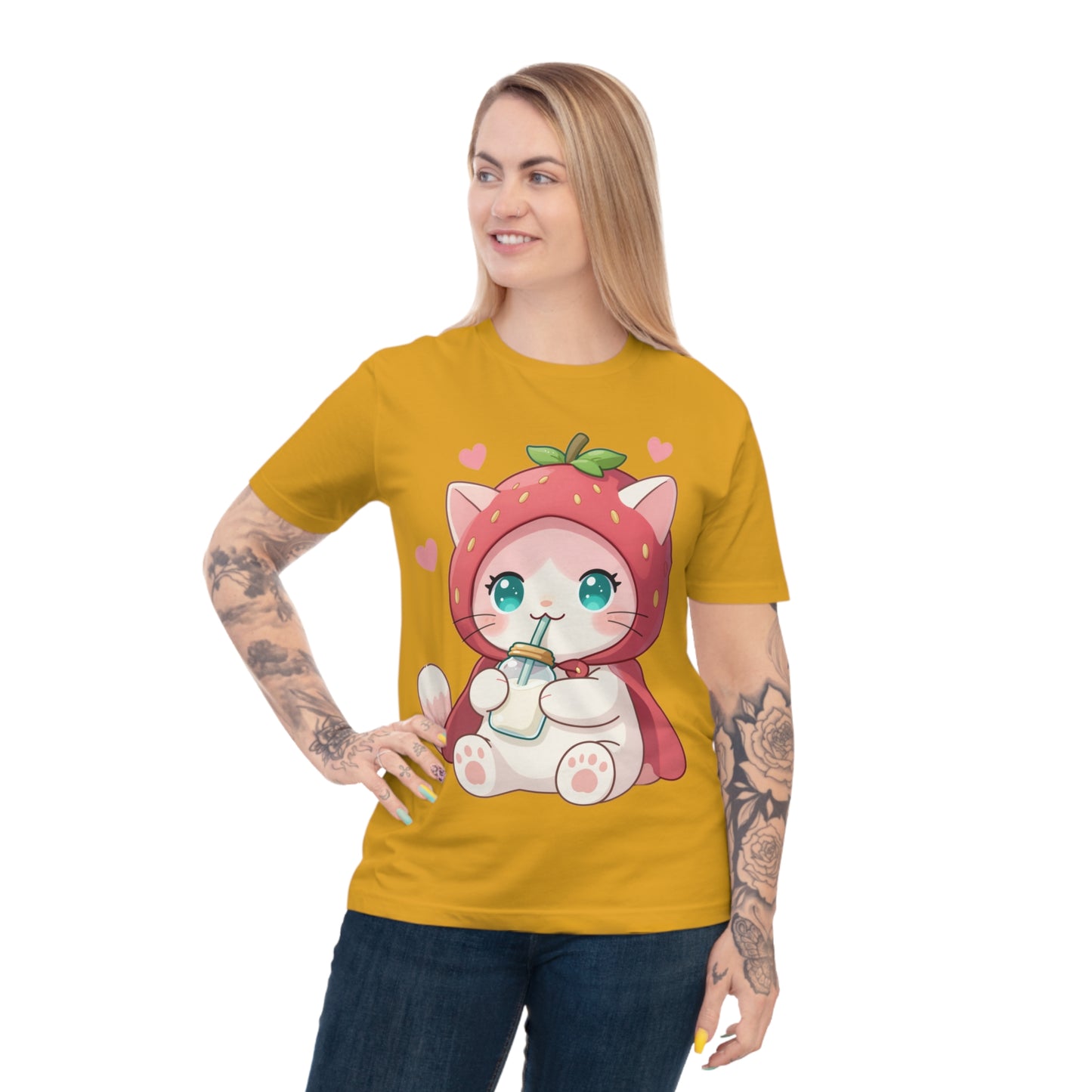 Chibi Strawberry Kitten — Cute Anime Cat Lover Tee