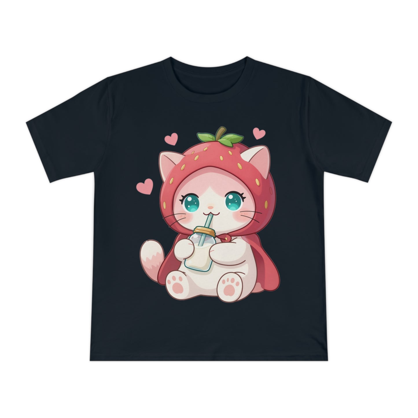 Chibi Strawberry Kitten — Cute Anime Cat Lover Tee