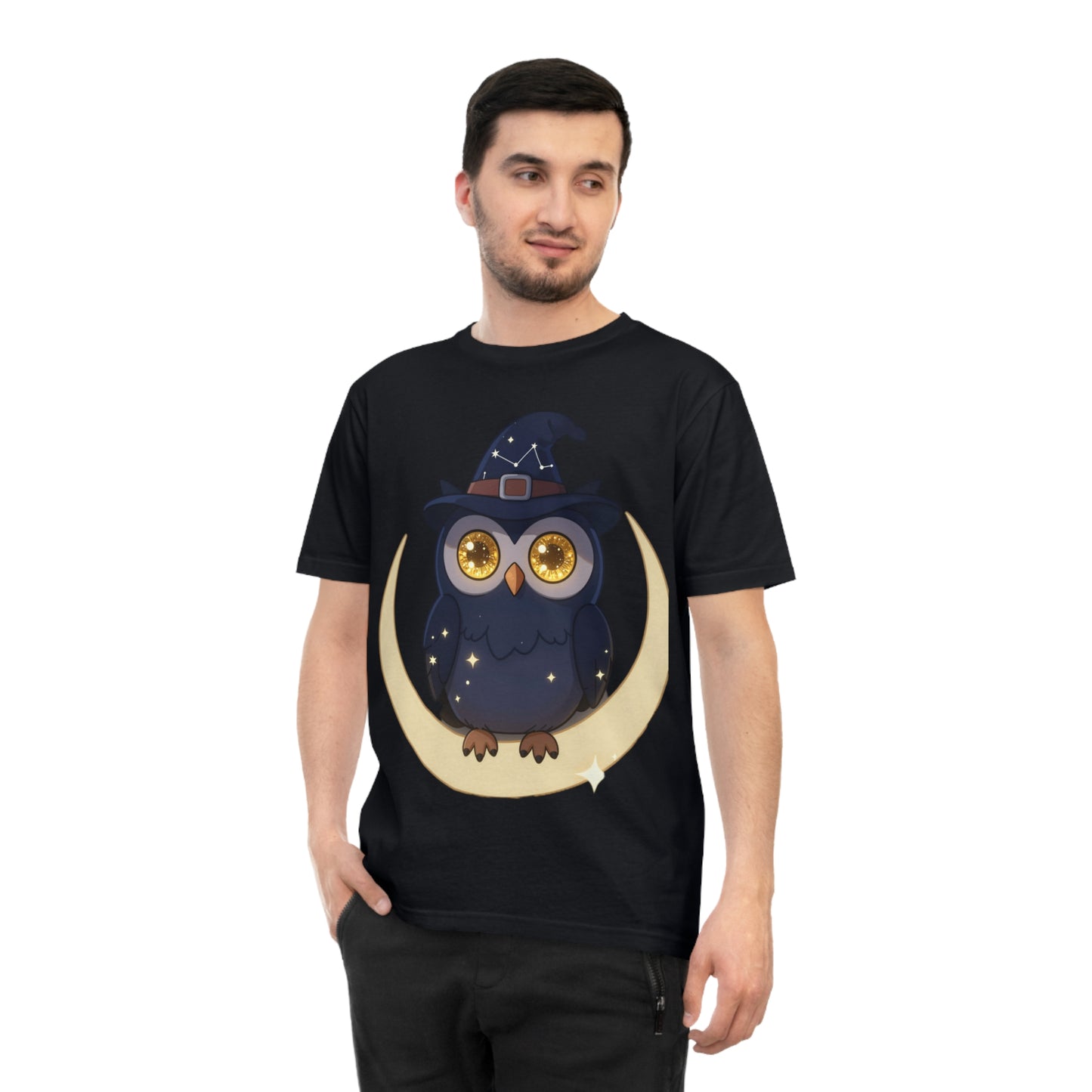 Cosmic Wizard Owl — Magical Starry Night Tee