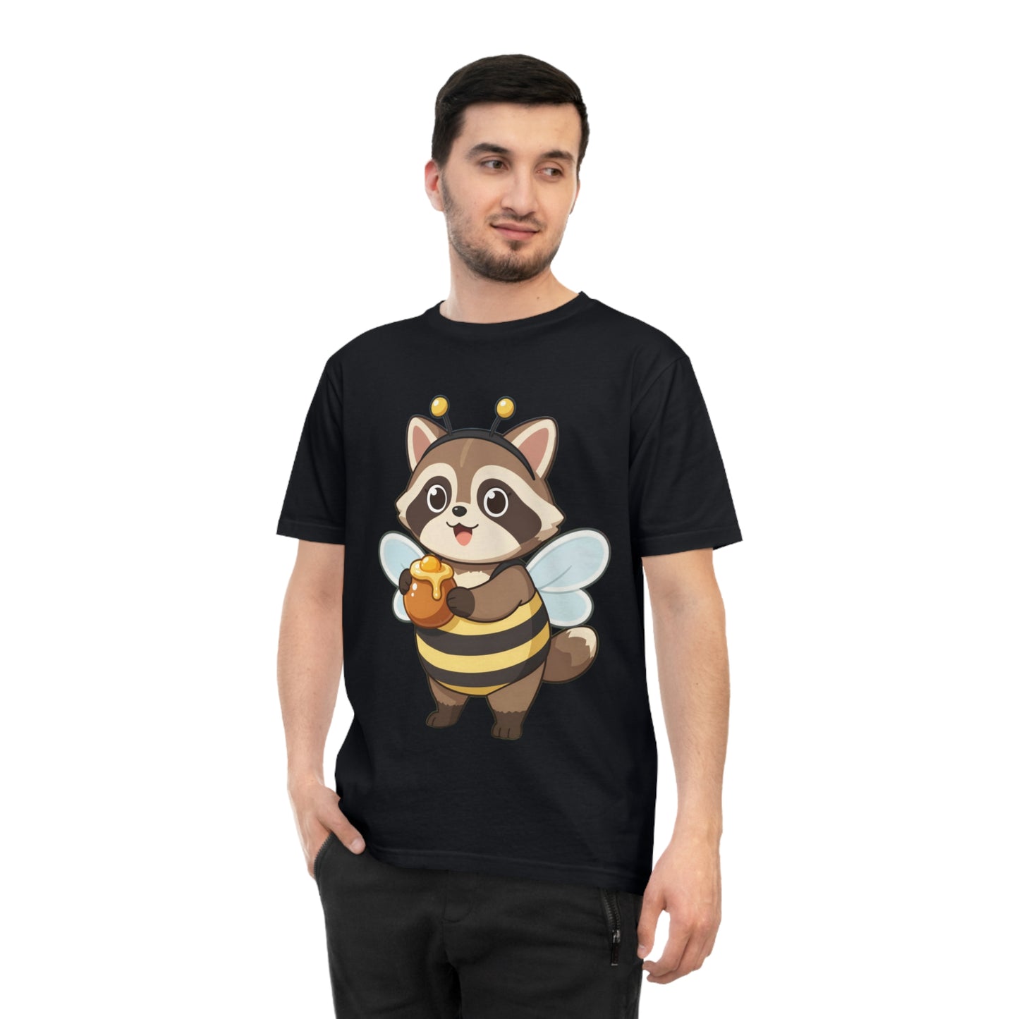 Honey Bee Raccoon — Chibi Anime Bee Kawaii Tee