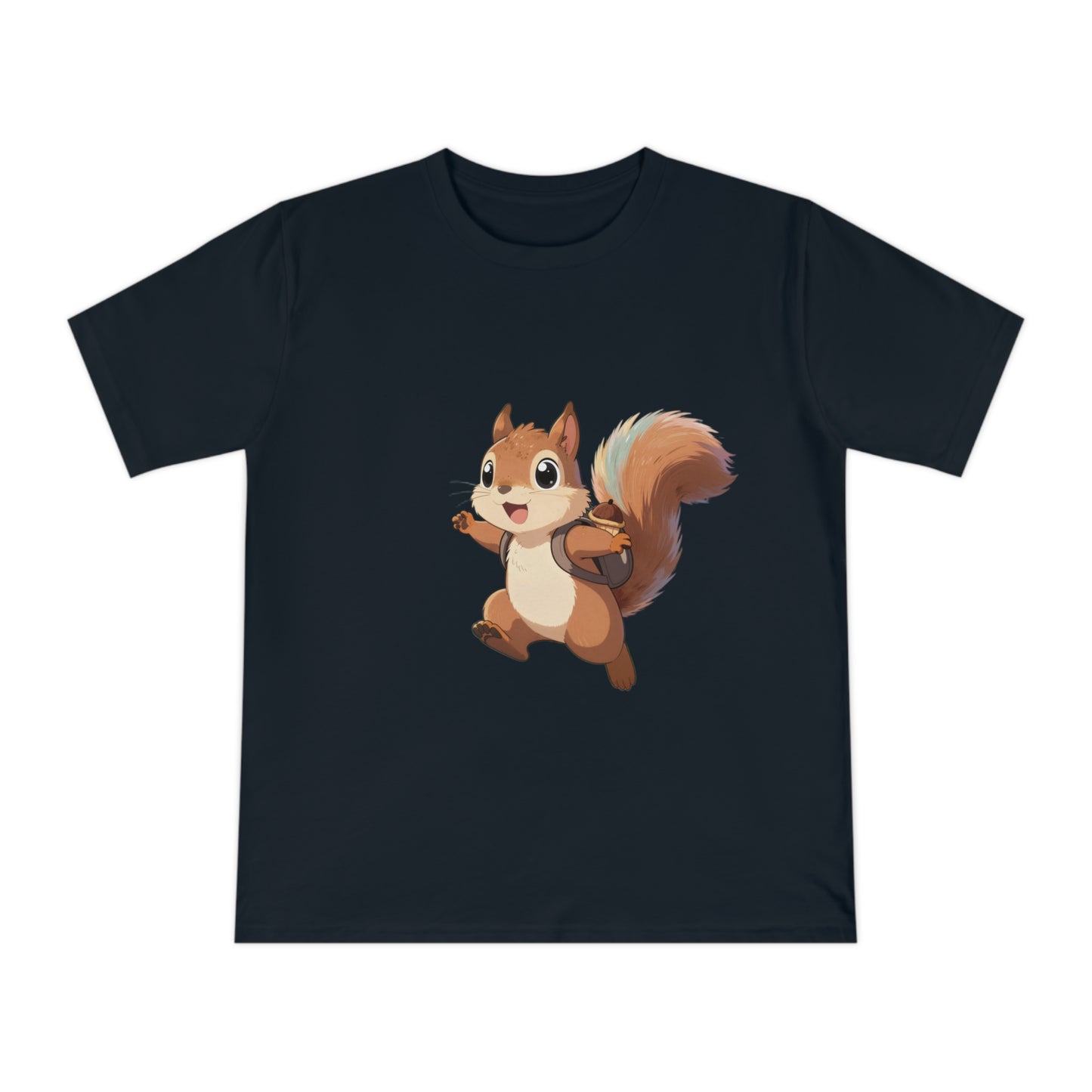 Rainbow Squirrel — Pastel Chibi Anime Acorn Backpack Tee