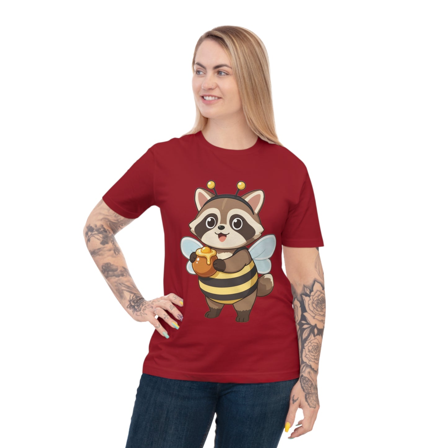 Honey Bee Raccoon — Chibi Anime Bee Kawaii Tee