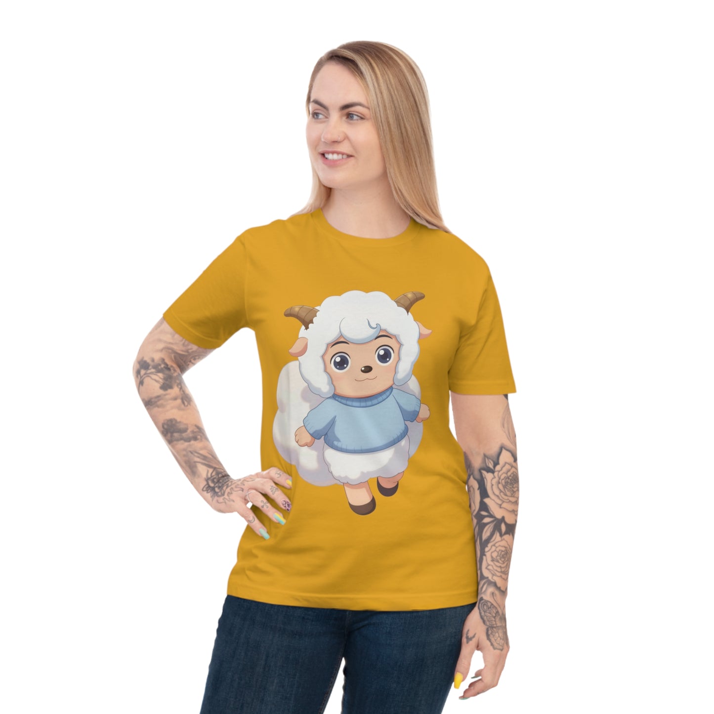 Fluffy Sheep Girl — Dreamy Anime Kawaii Sheep Character Tee