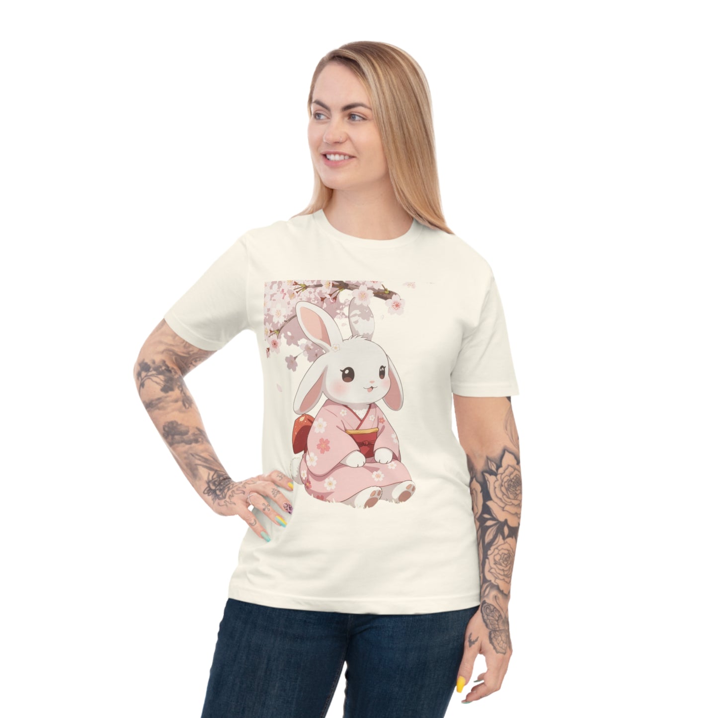 Sakura Bunny — Cherry Blossom Anime Haori Kawaii Tee