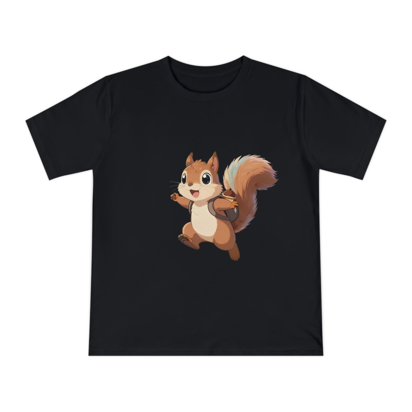 Rainbow Squirrel — Pastel Chibi Anime Acorn Backpack Tee