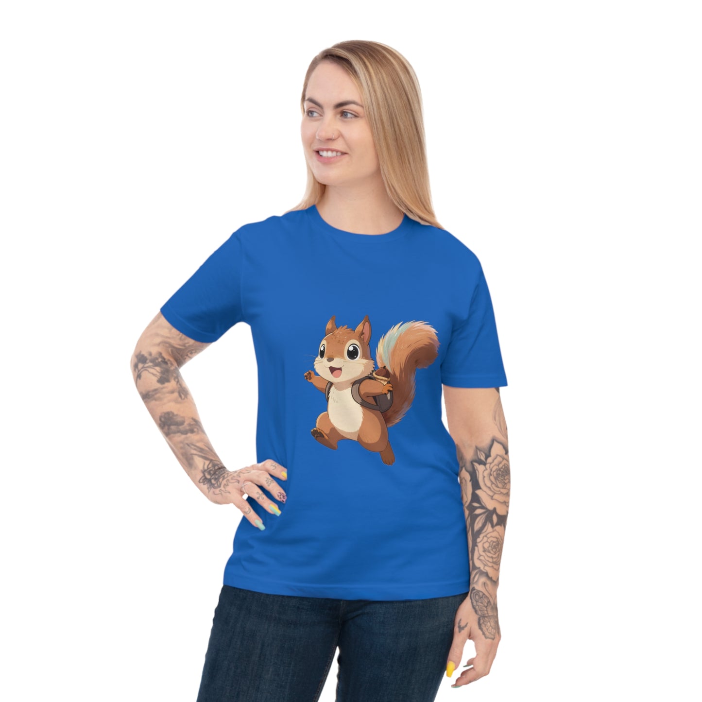Rainbow Squirrel — Pastel Chibi Anime Acorn Backpack Tee