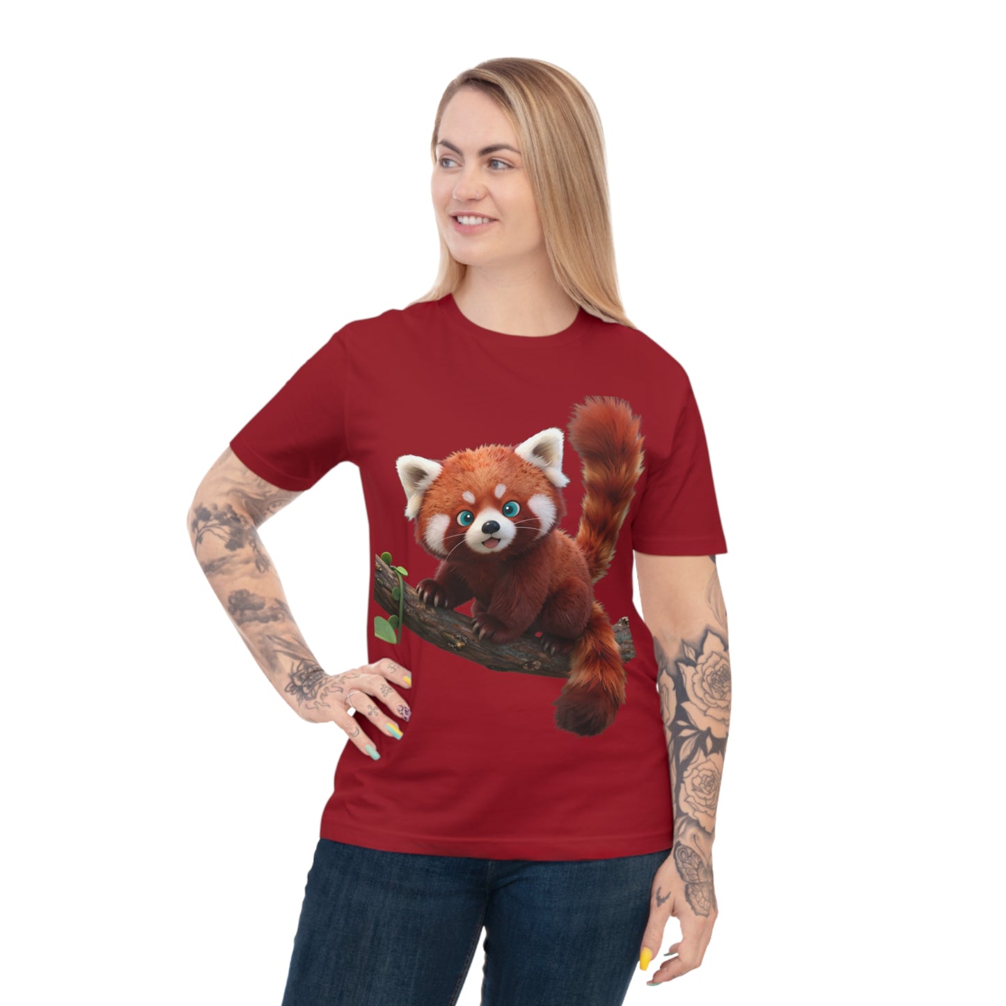 Playful Red Panda — Forest Vine Kawaii Tee