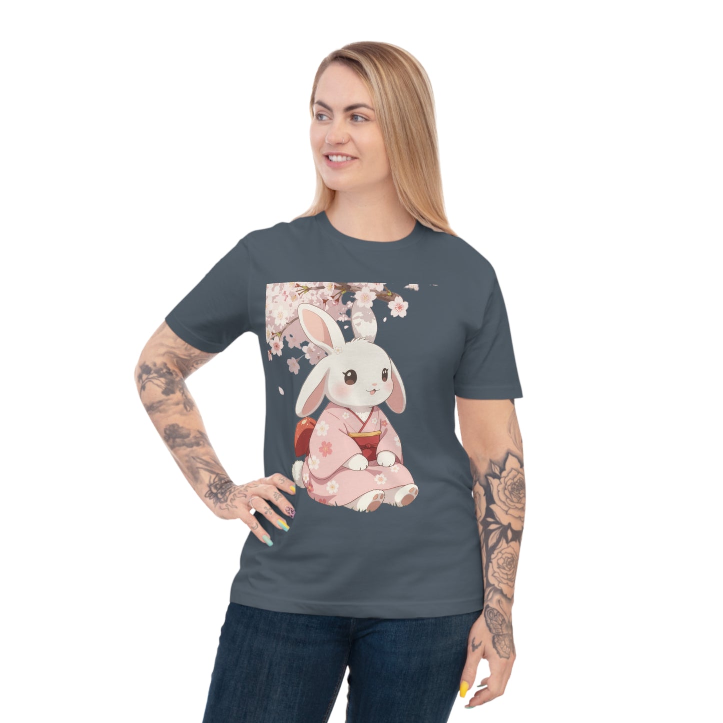 Sakura Bunny — Cherry Blossom Anime Haori Kawaii Tee