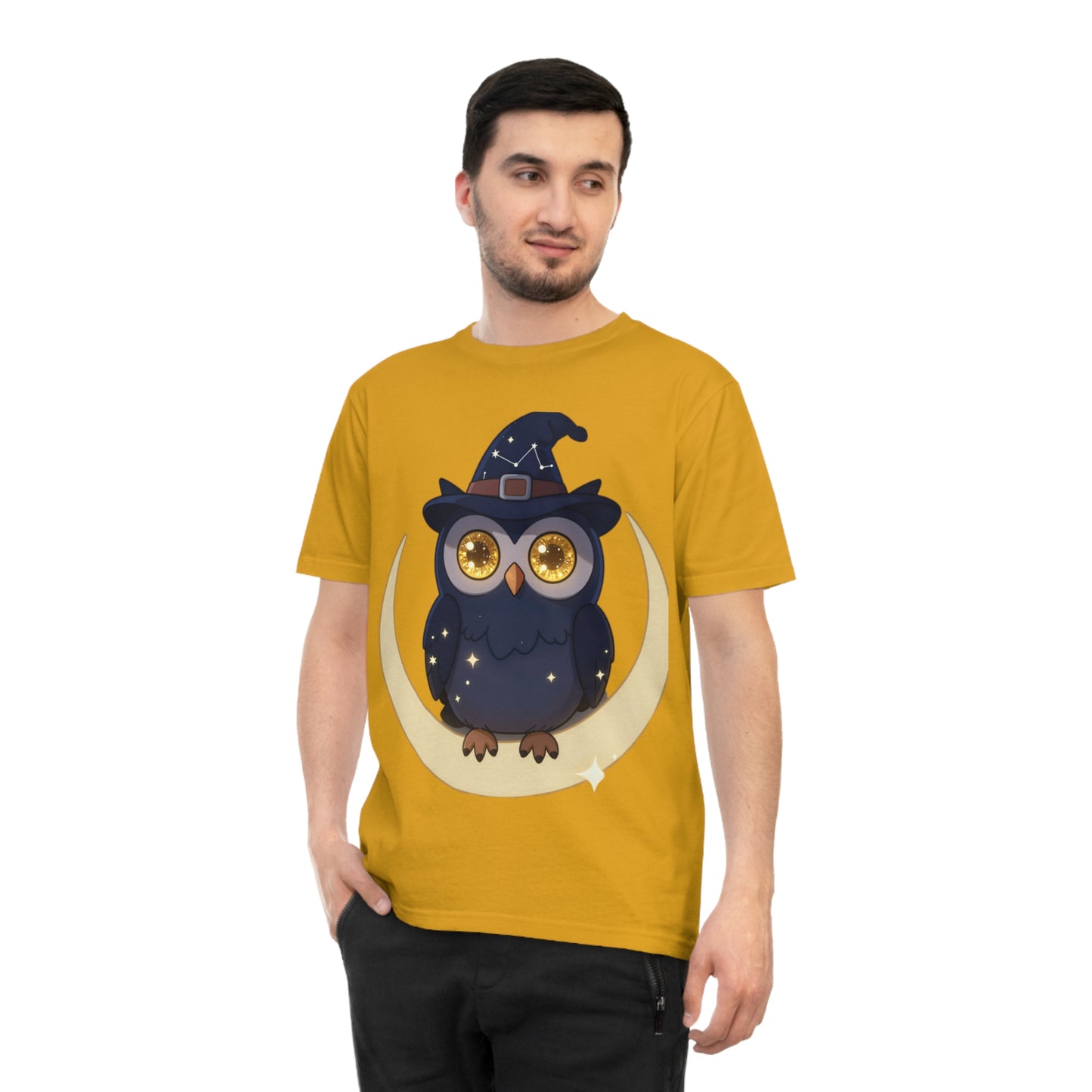 Cosmic Wizard Owl — Magical Starry Night Tee
