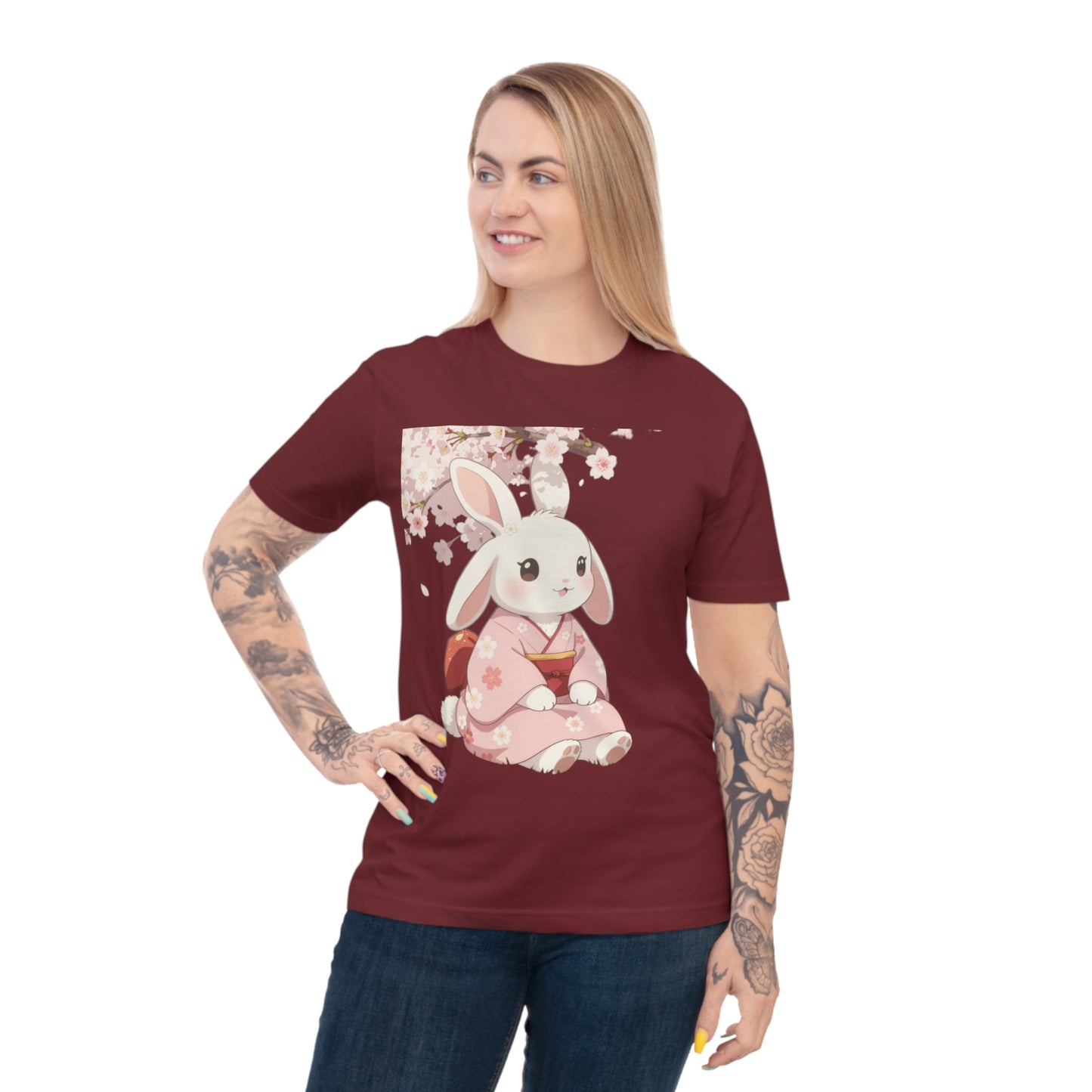 Sakura Bunny — Cherry Blossom Anime Haori Kawaii Tee