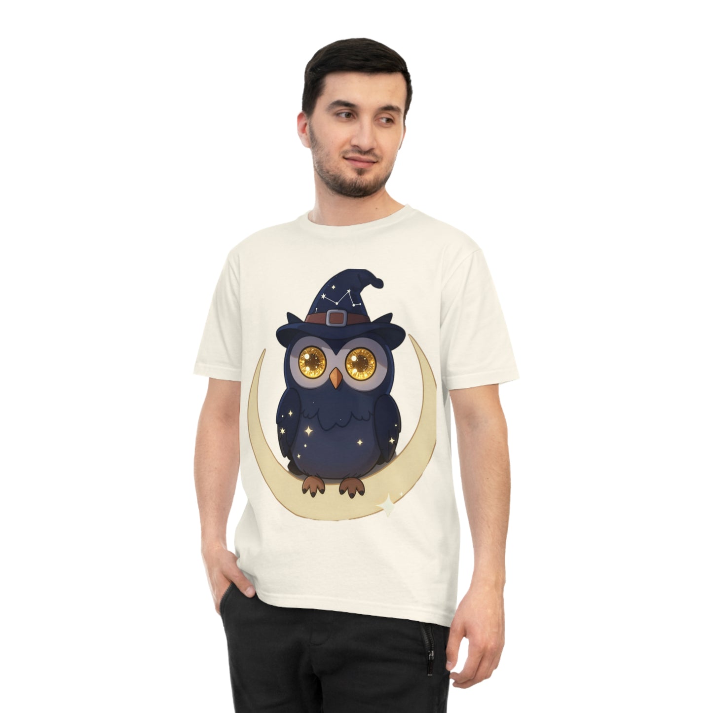 Cosmic Wizard Owl — Magical Starry Night Tee