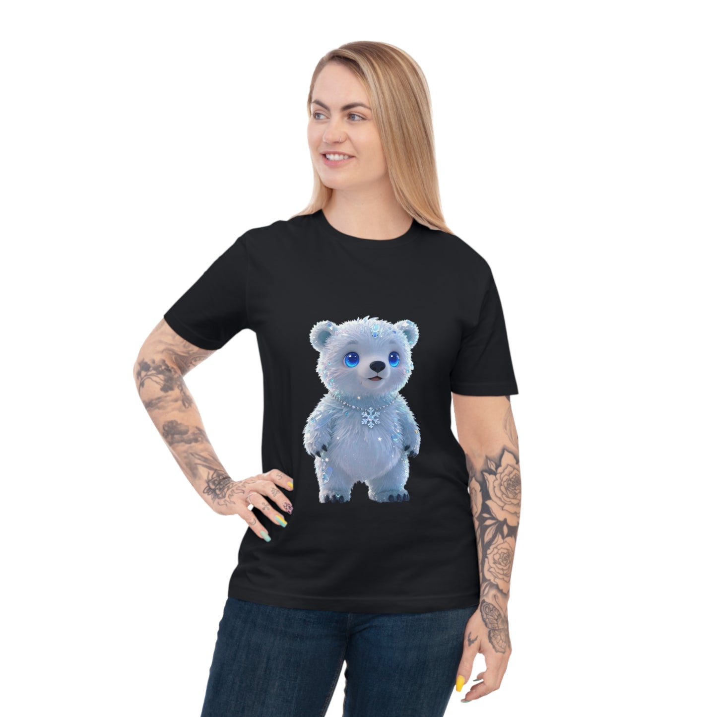 Crystal Arctic Bear — Aurora Night Kawaii Tee