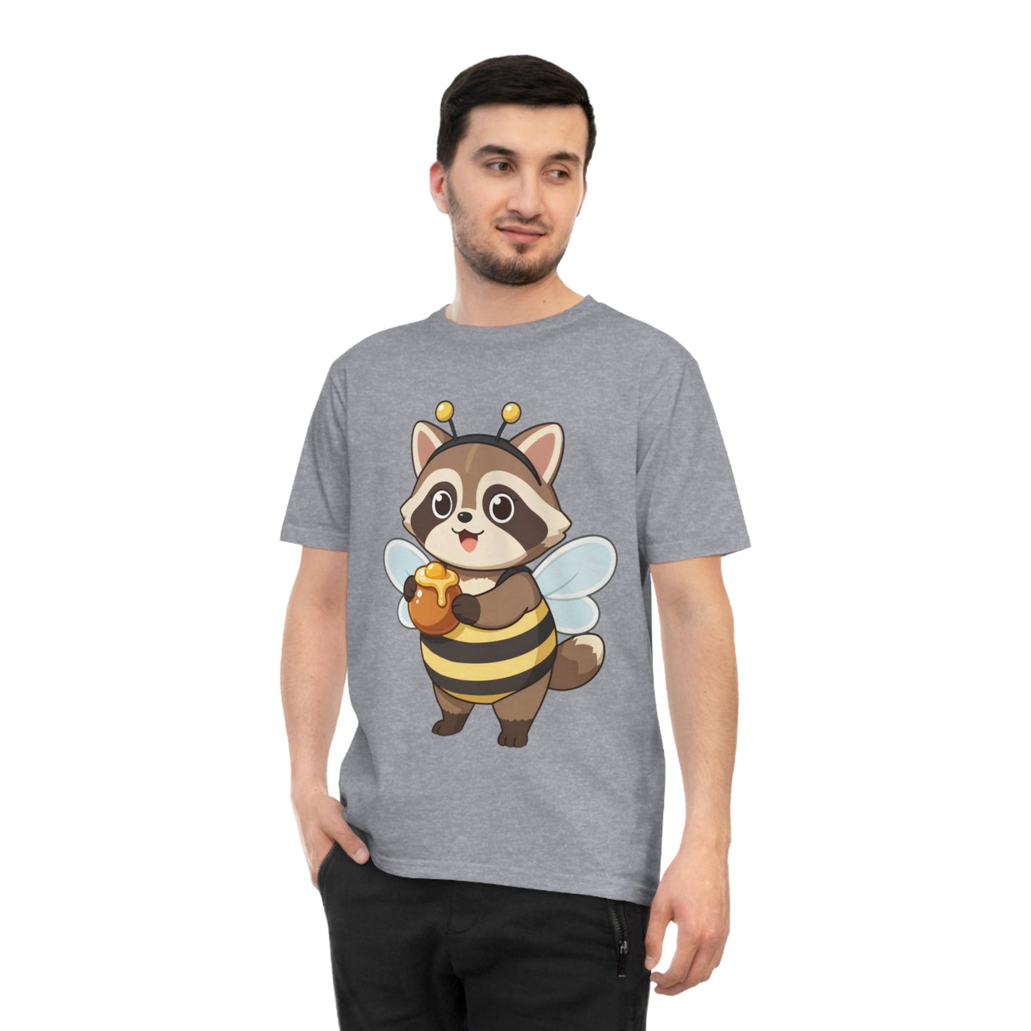 Honey Bee Raccoon — Chibi Anime Bee Kawaii Tee