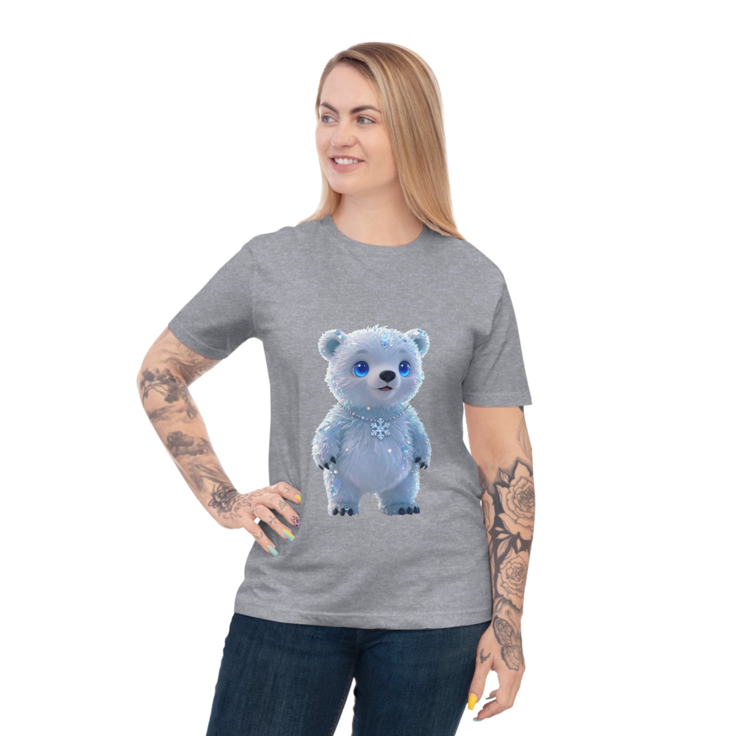Crystal Arctic Bear — Aurora Night Kawaii Tee