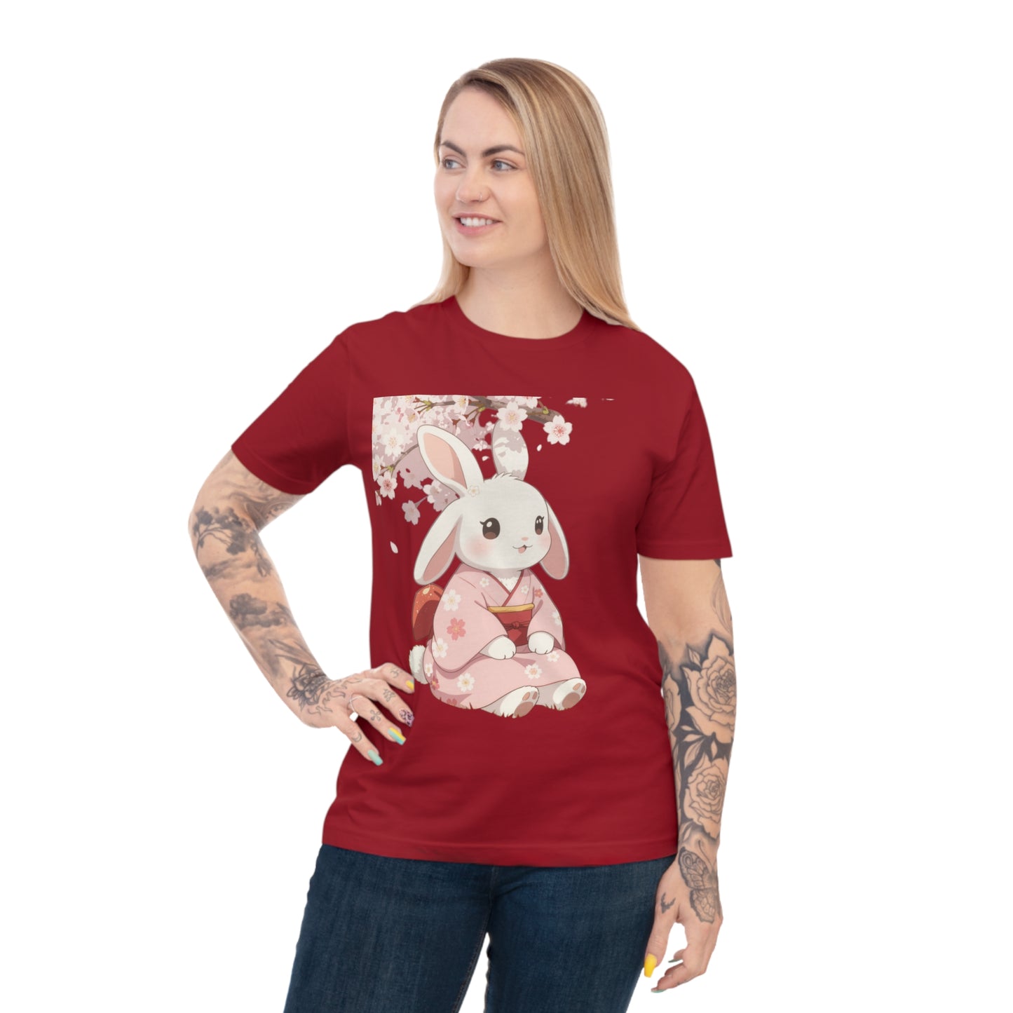 Sakura Bunny — Cherry Blossom Anime Haori Kawaii Tee