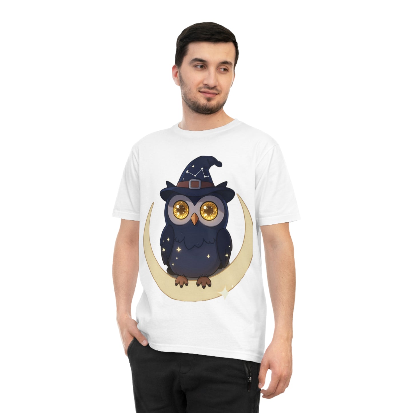 Cosmic Wizard Owl — Magical Starry Night Tee