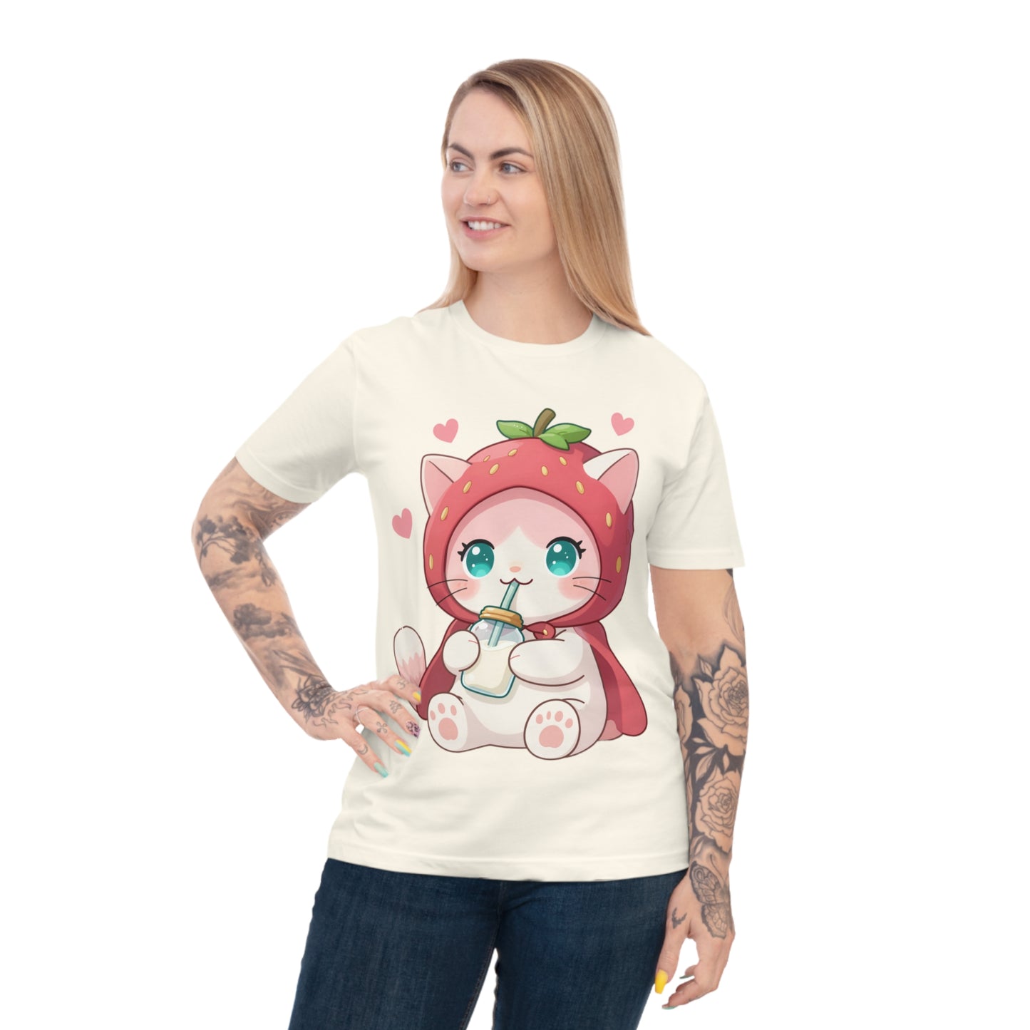 Chibi Strawberry Kitten — Cute Anime Cat Lover Tee