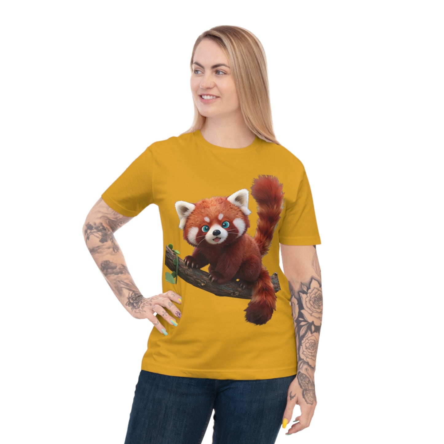 Playful Red Panda — Forest Vine Kawaii Tee