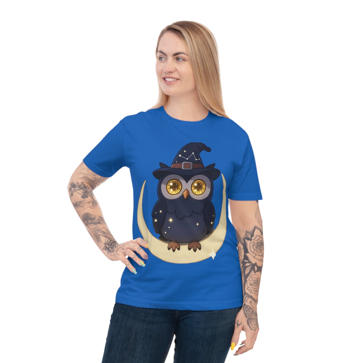 Cosmic Wizard Owl — Magical Starry Night Tee
