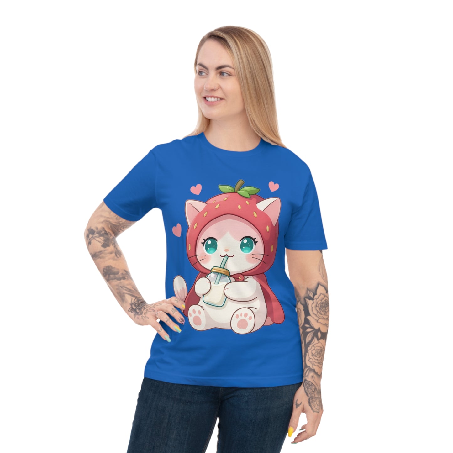 Chibi Strawberry Kitten — Cute Anime Cat Lover Tee