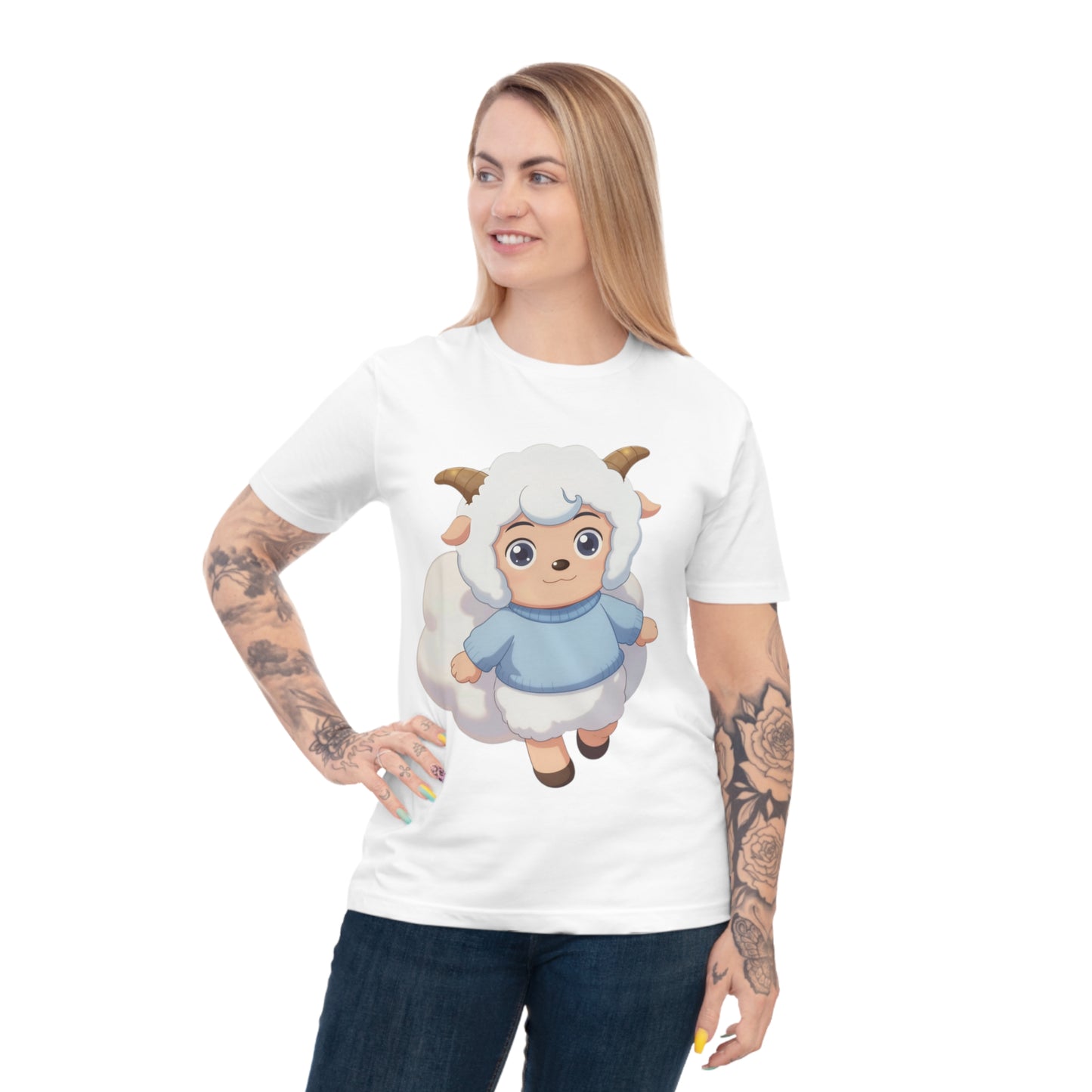 Fluffy Sheep Girl — Dreamy Anime Kawaii Sheep Character Tee