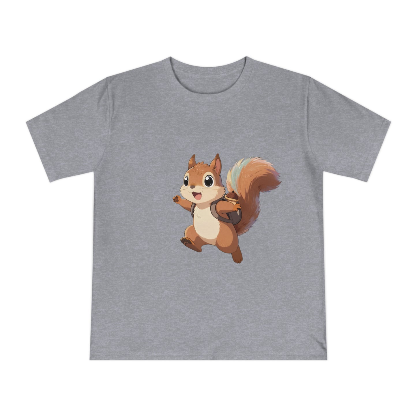 Rainbow Squirrel — Pastel Chibi Anime Acorn Backpack Tee