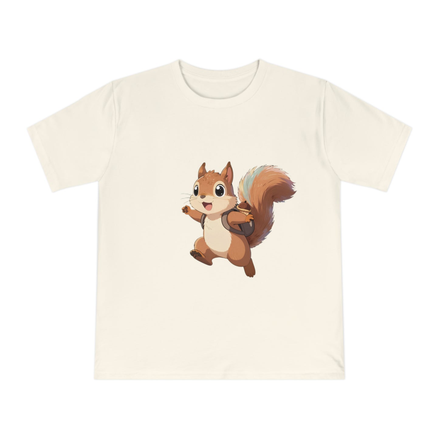 Rainbow Squirrel — Pastel Chibi Anime Acorn Backpack Tee