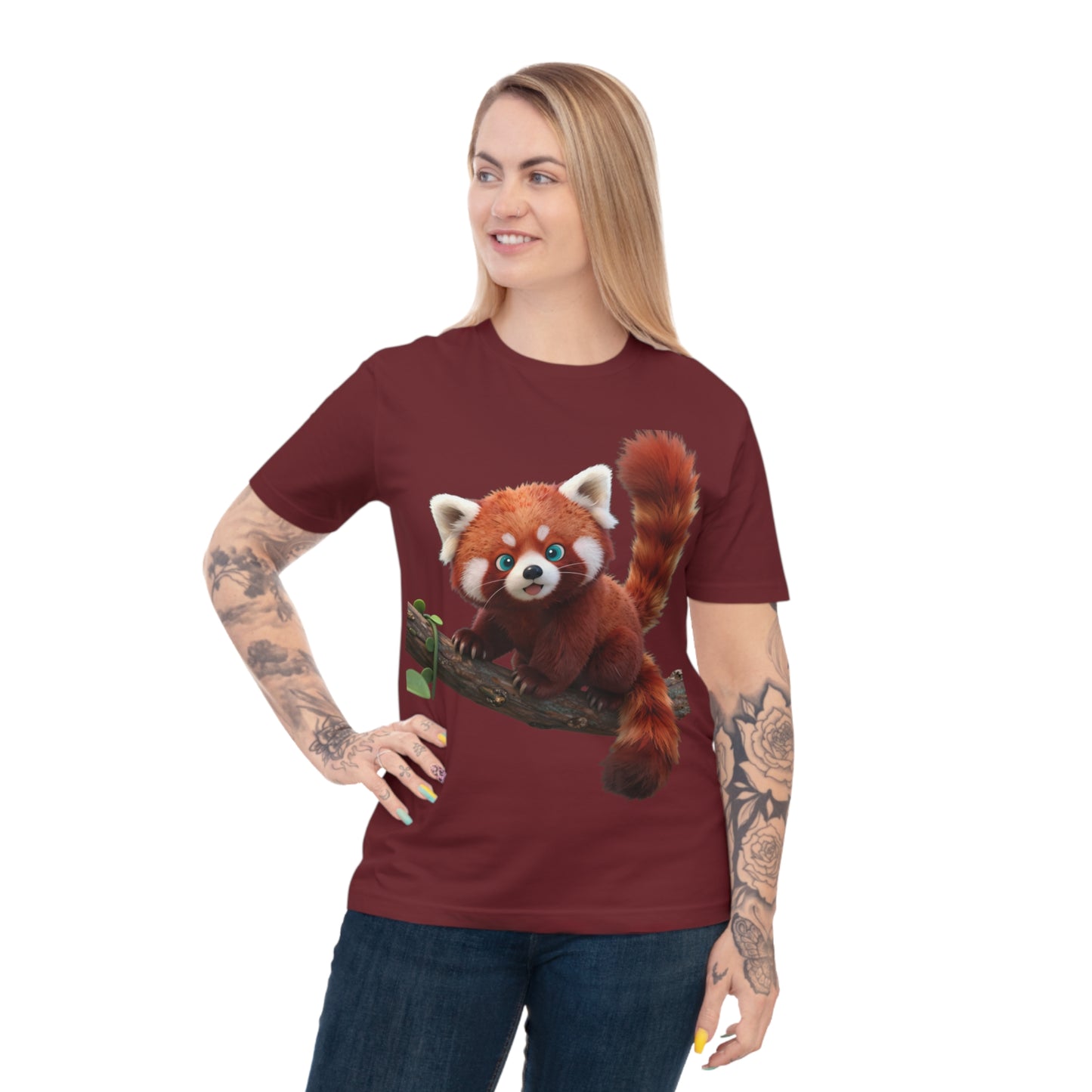 Playful Red Panda — Forest Vine Kawaii Tee
